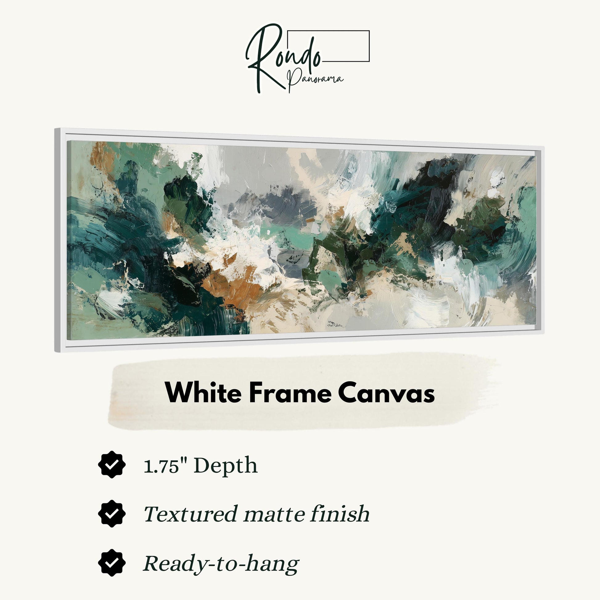 The image is a white frame canvas with an abstract painting on it.