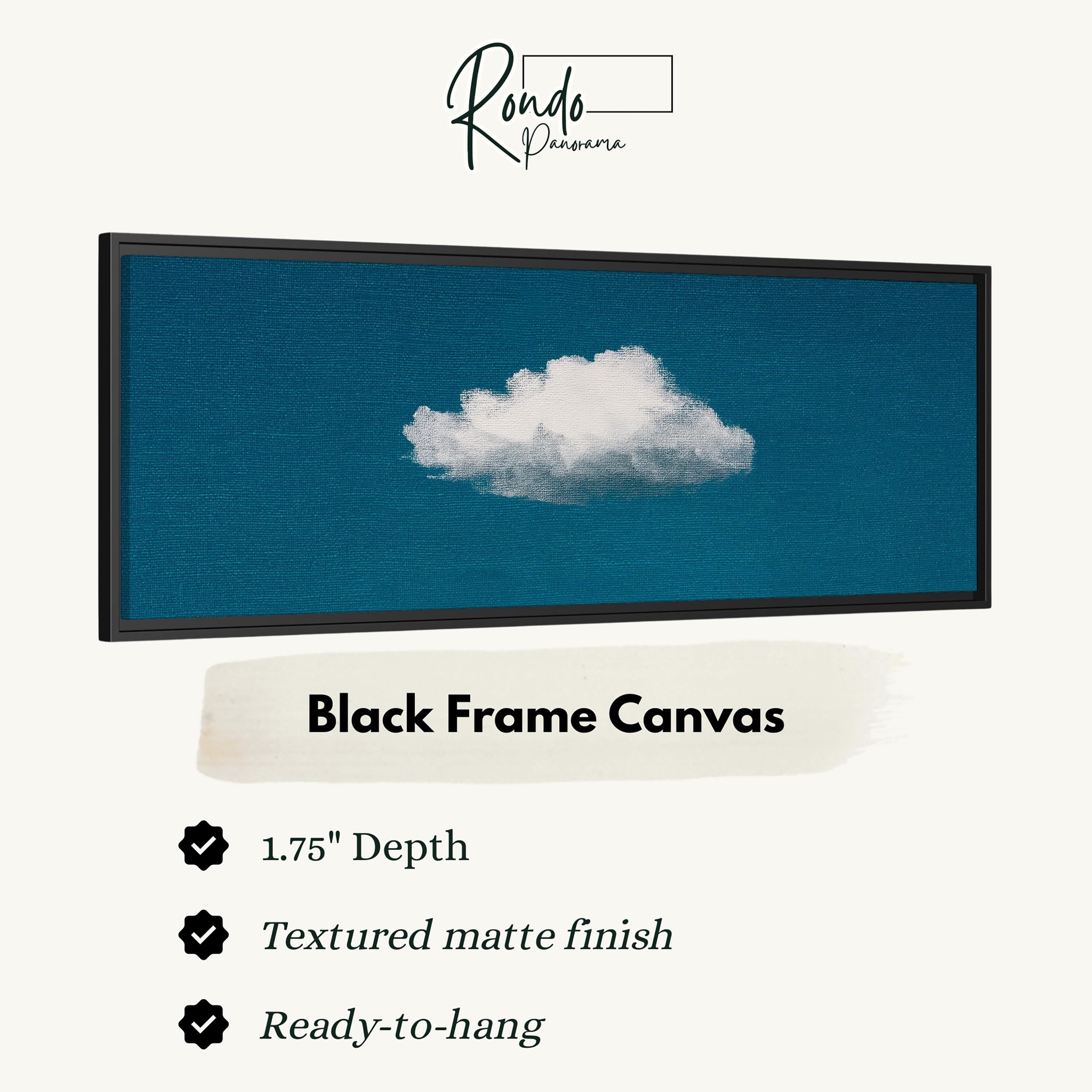 The image is a black frame canvas depicting a cloud against a blue sky.