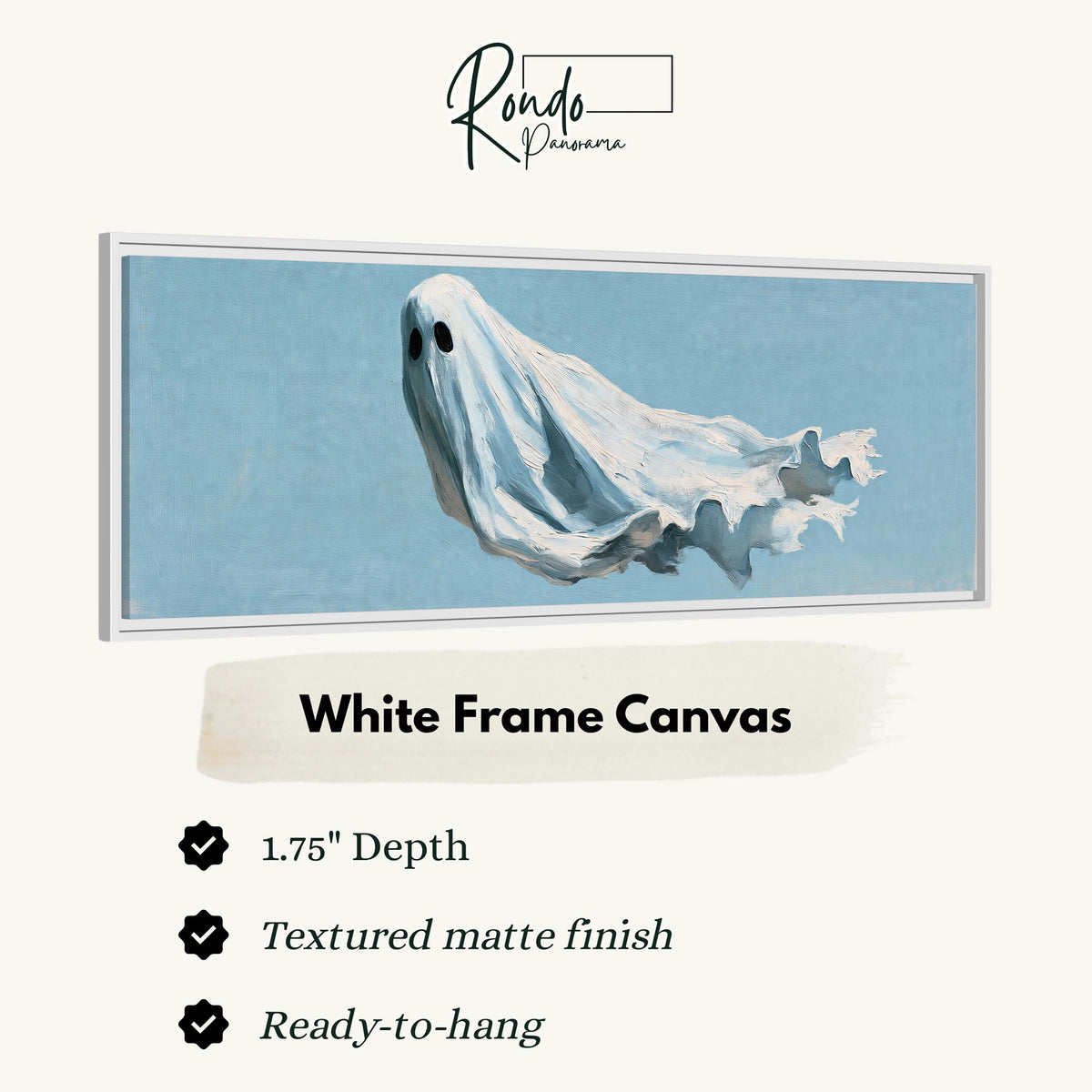 Drifting ghost spirit canvas print in a white floating frame