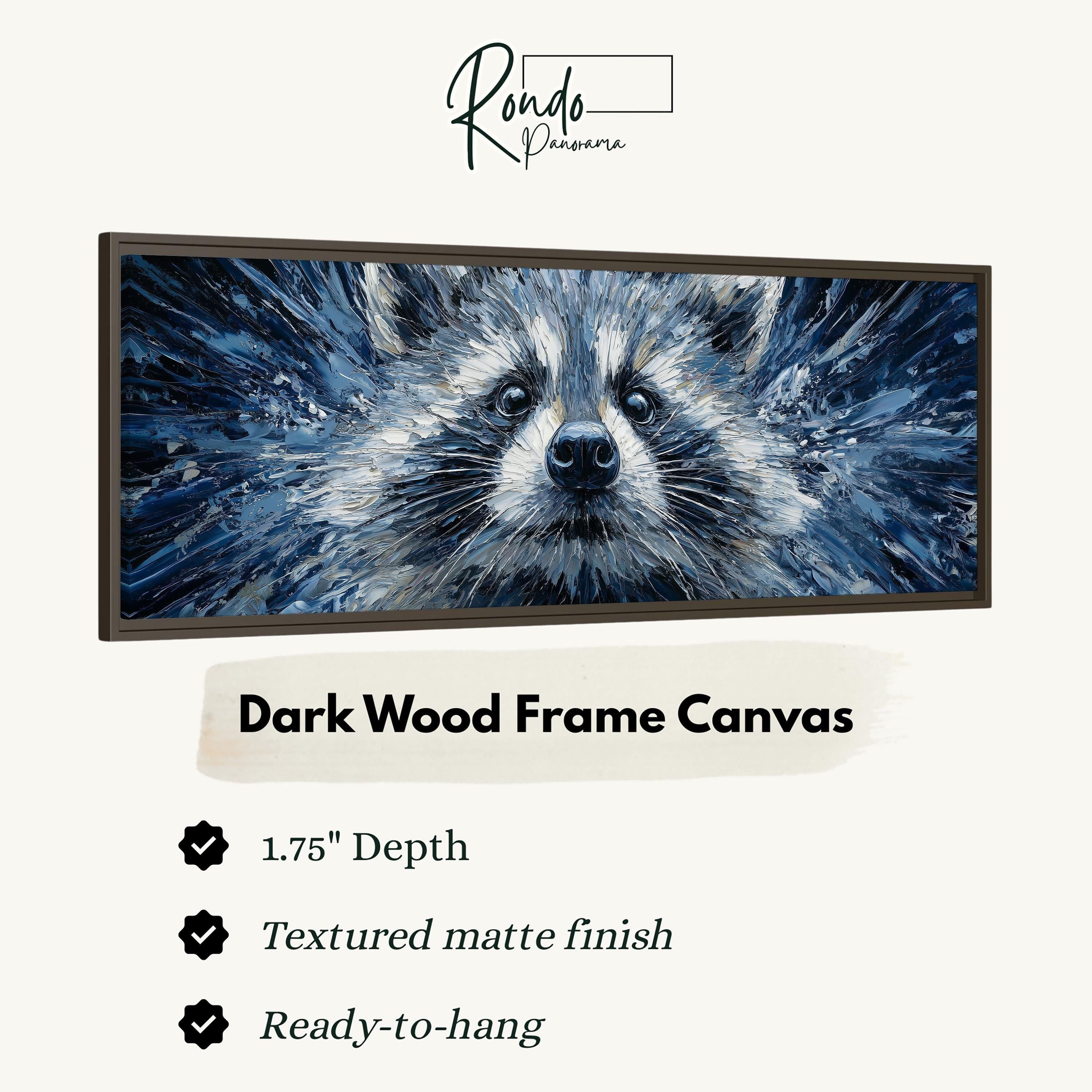 Abstract Raccoon - Wide Panoramic Canvas Art
