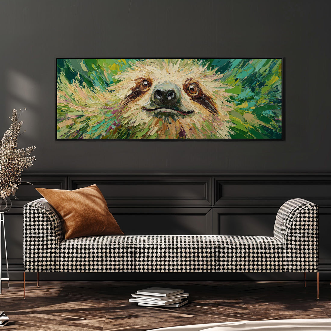 Happy Sloth - Wide Panoramic Canvas