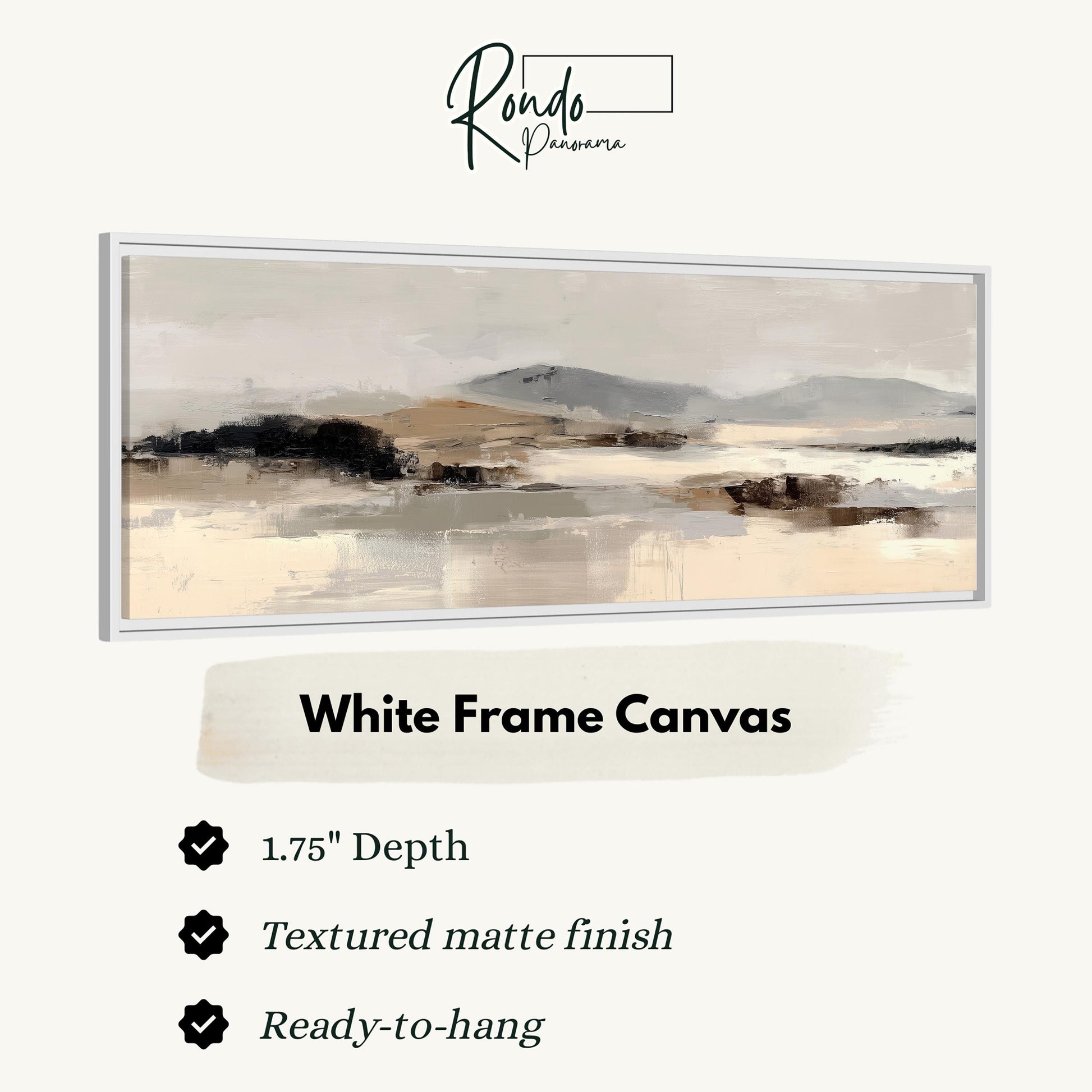 The image is a white frame canvas depicting a landscape with mountains and a hazy sky.