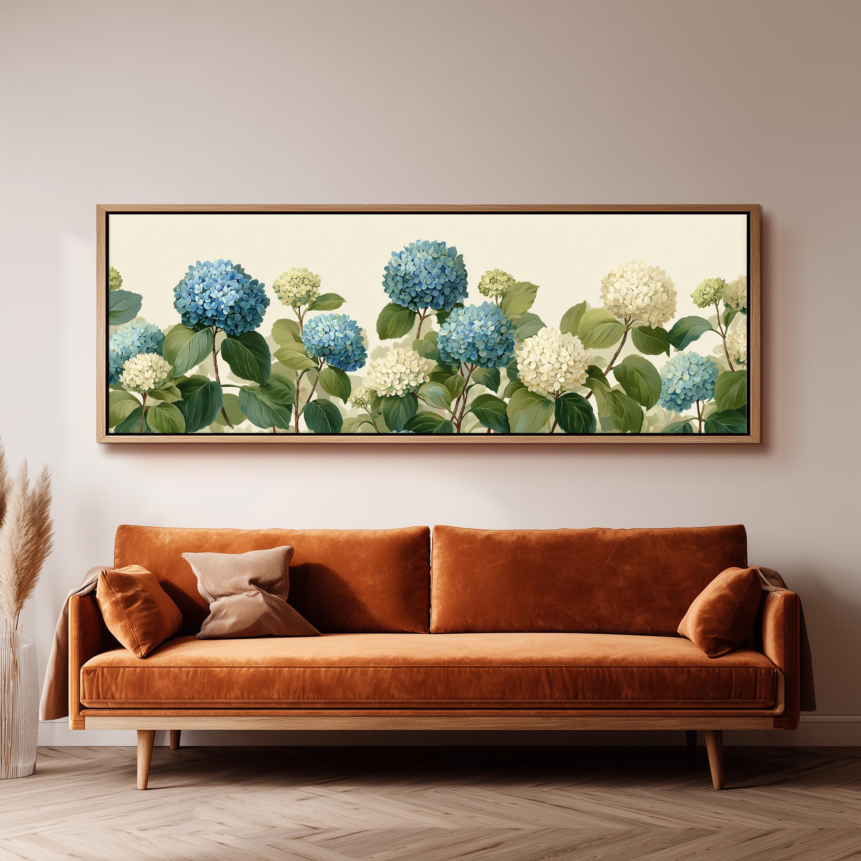 Blue Hydrangea - Wide Panoramic Floral Wall Art