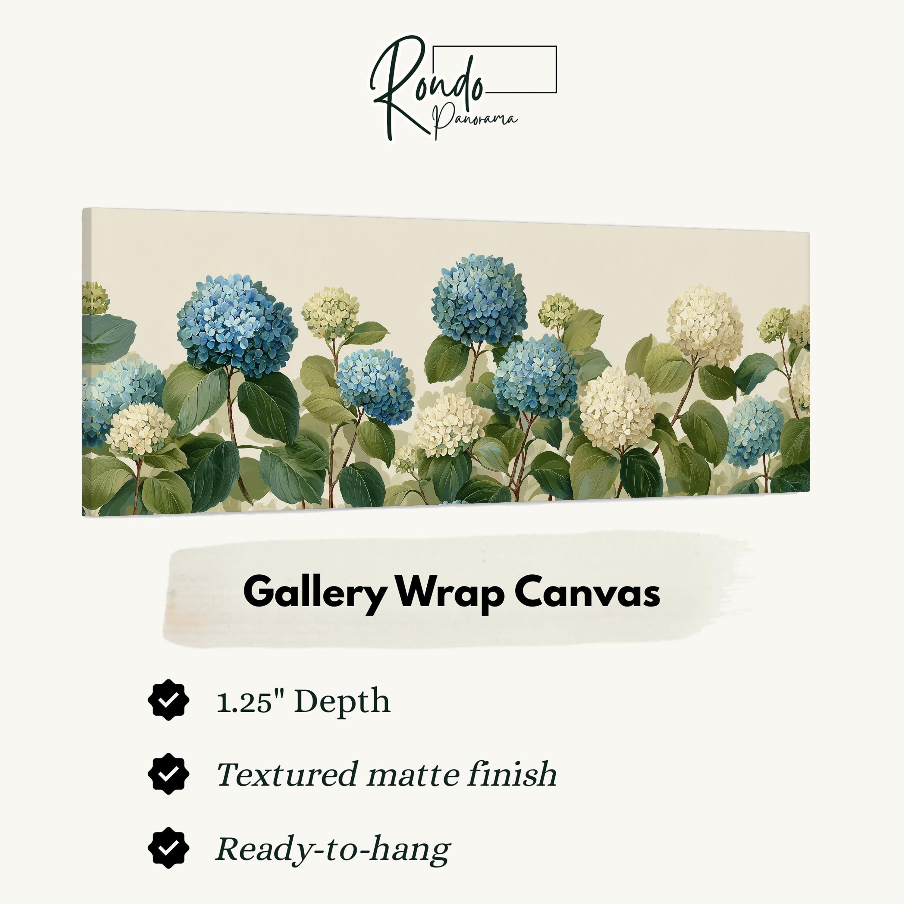 Blue Hydrangea - Wide Panoramic Floral Wall Art