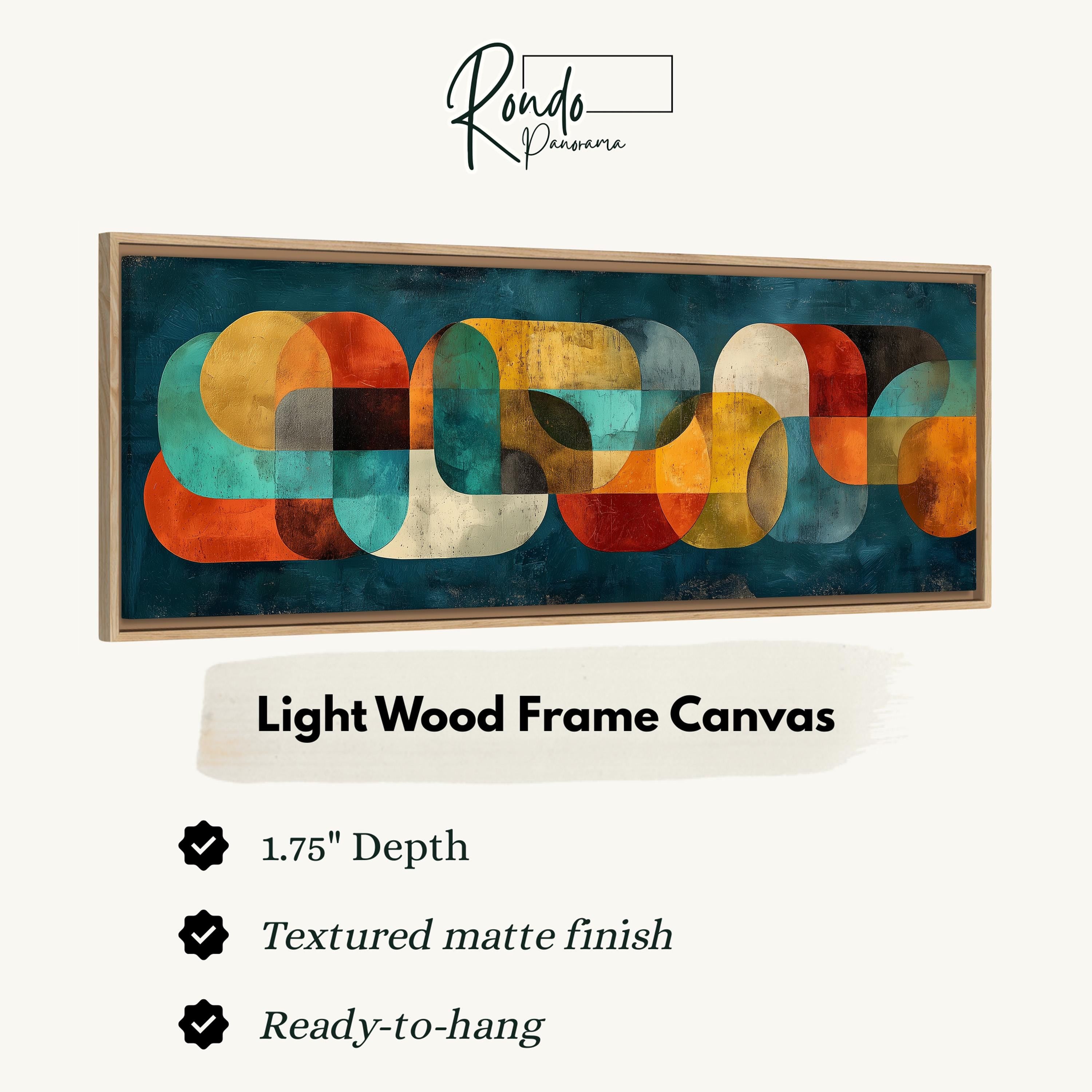 The image is a framed artwork with a light wood frame, featuring a textured matte finish and a 1.75" depth.