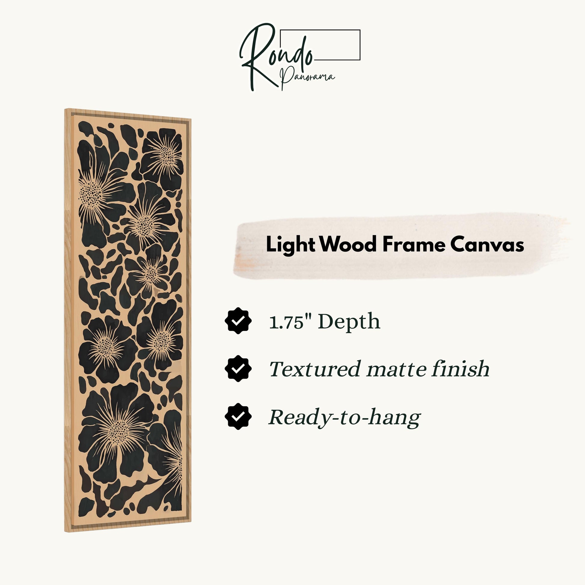 a light wood frame canvas with a floral pattern.