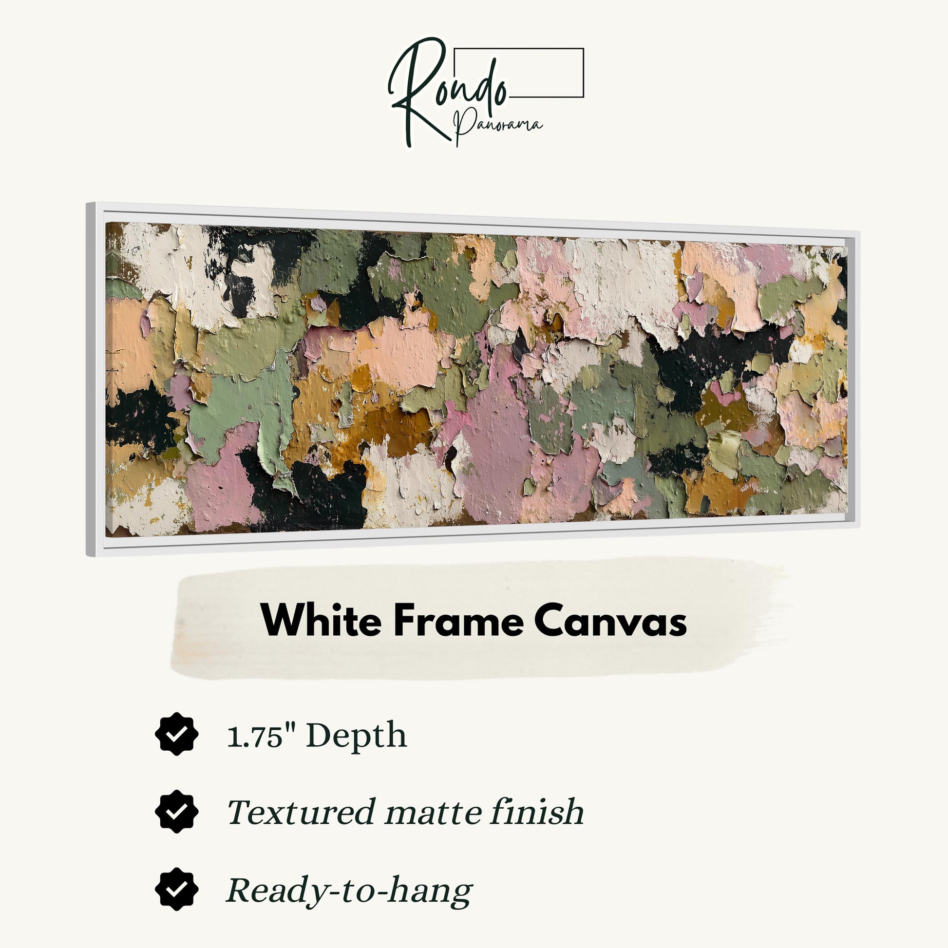 The image is a white frame canvas with a textured matte finish, and it is ready to hang.