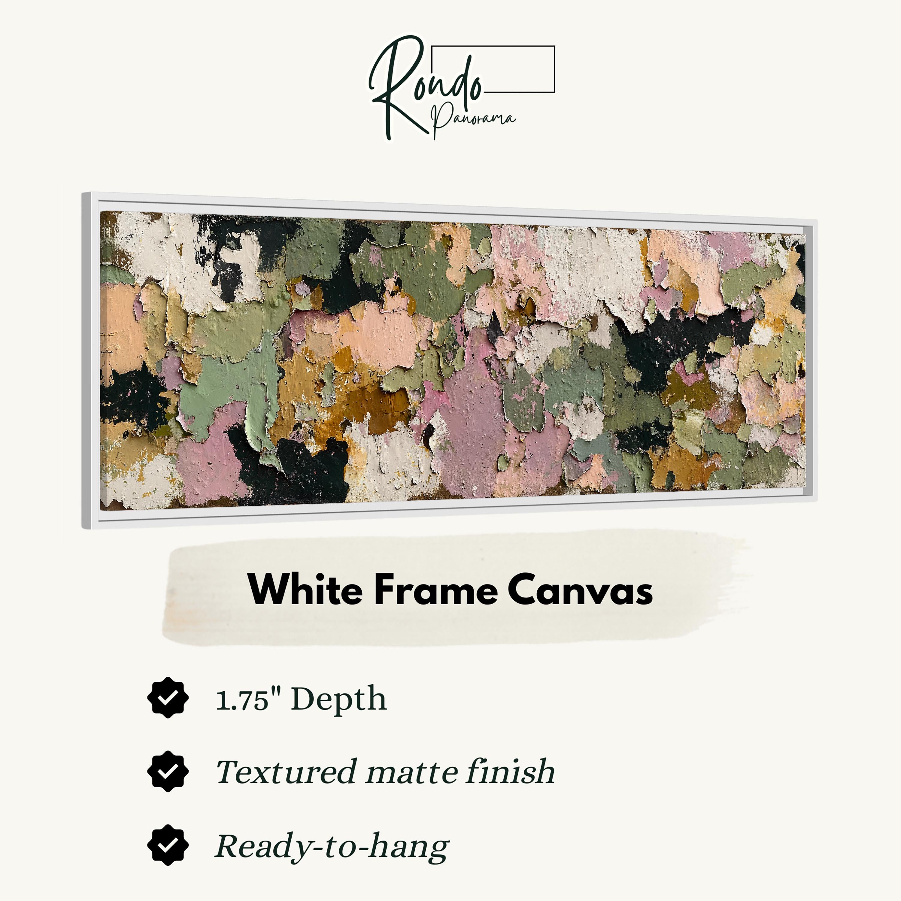The image is a white frame canvas with a textured matte finish, and it is ready to hang.