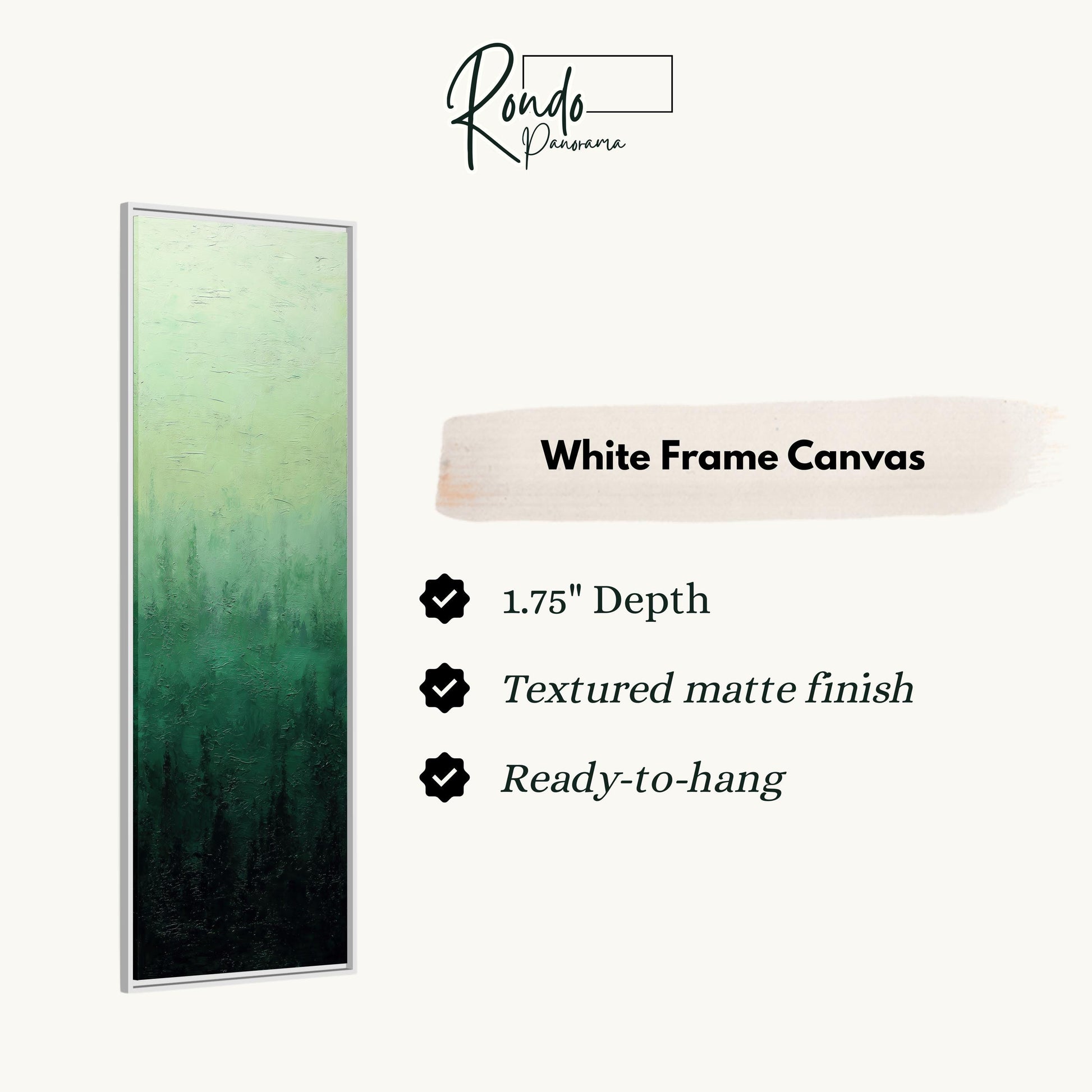 The image is a white frame canvas with a painting of a forest scene.