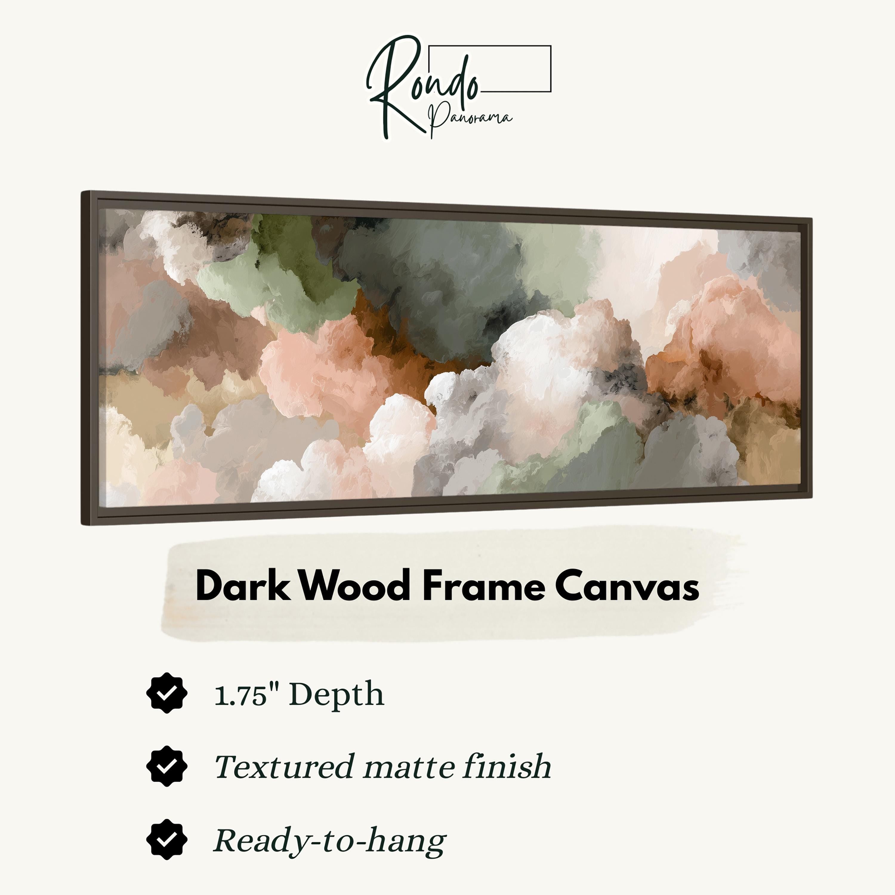 The image is a framed artwork depicting a cloudy sky with a textured finish.