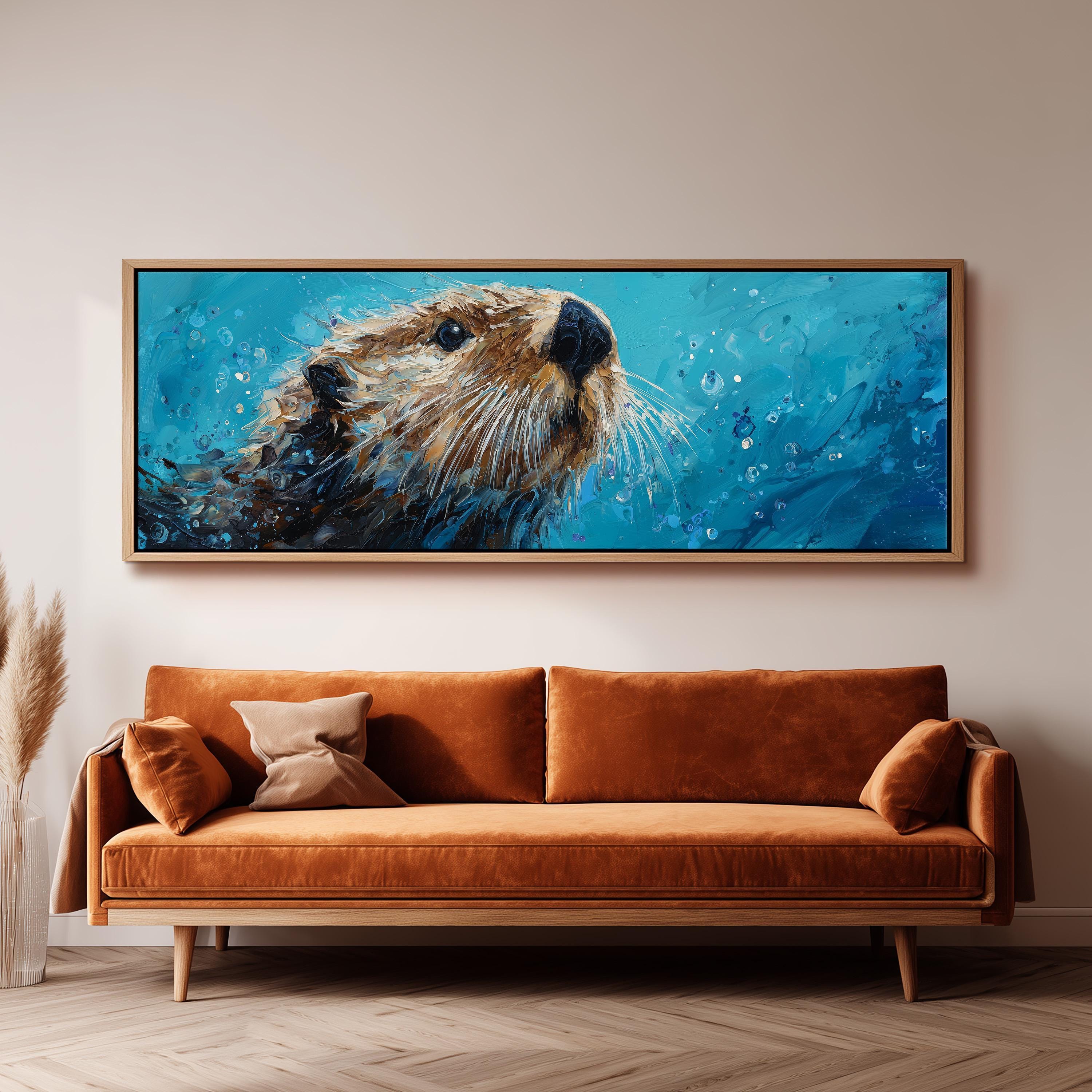 Abstract Sea Otter - Wide Panoramic Canvas