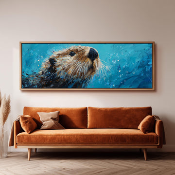 Abstract Sea Otter - Wide Panoramic Canvas