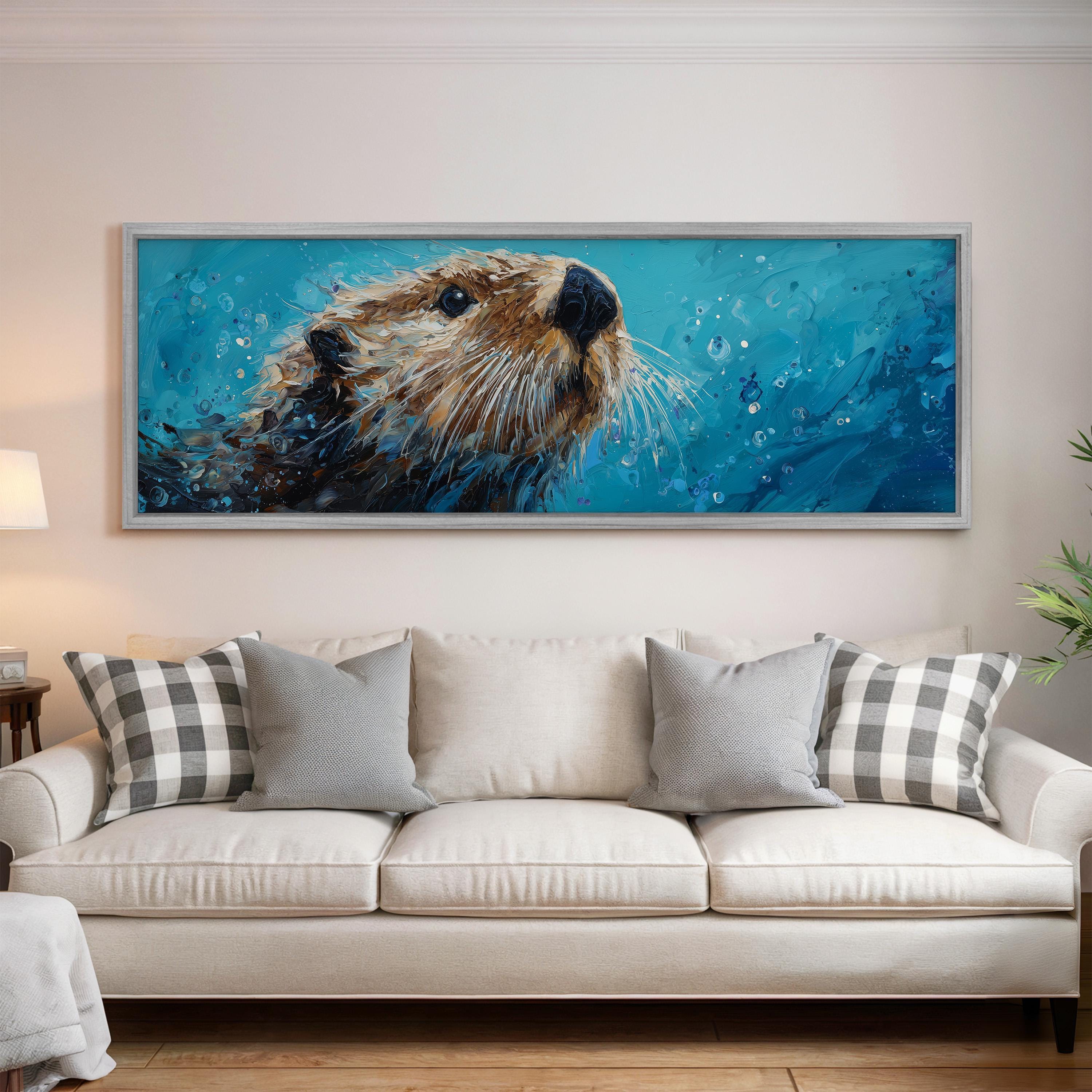 Abstract Sea Otter - Wide Panoramic Canvas