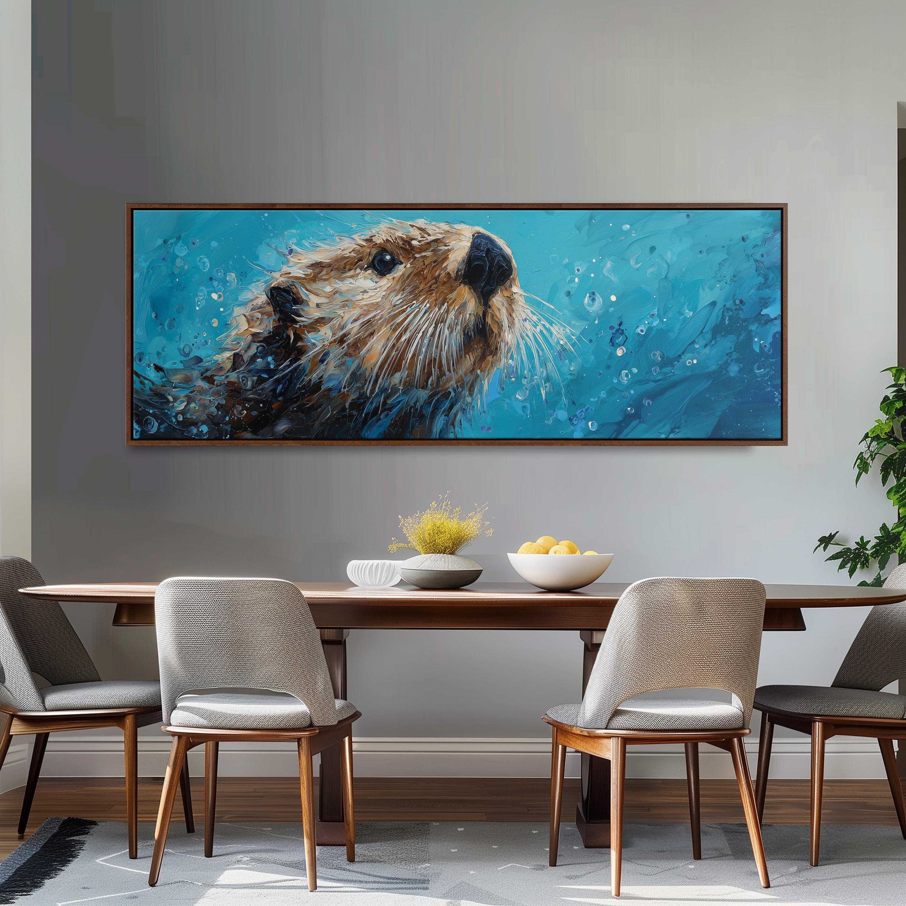 Abstract Sea Otter - Wide Panoramic Canvas