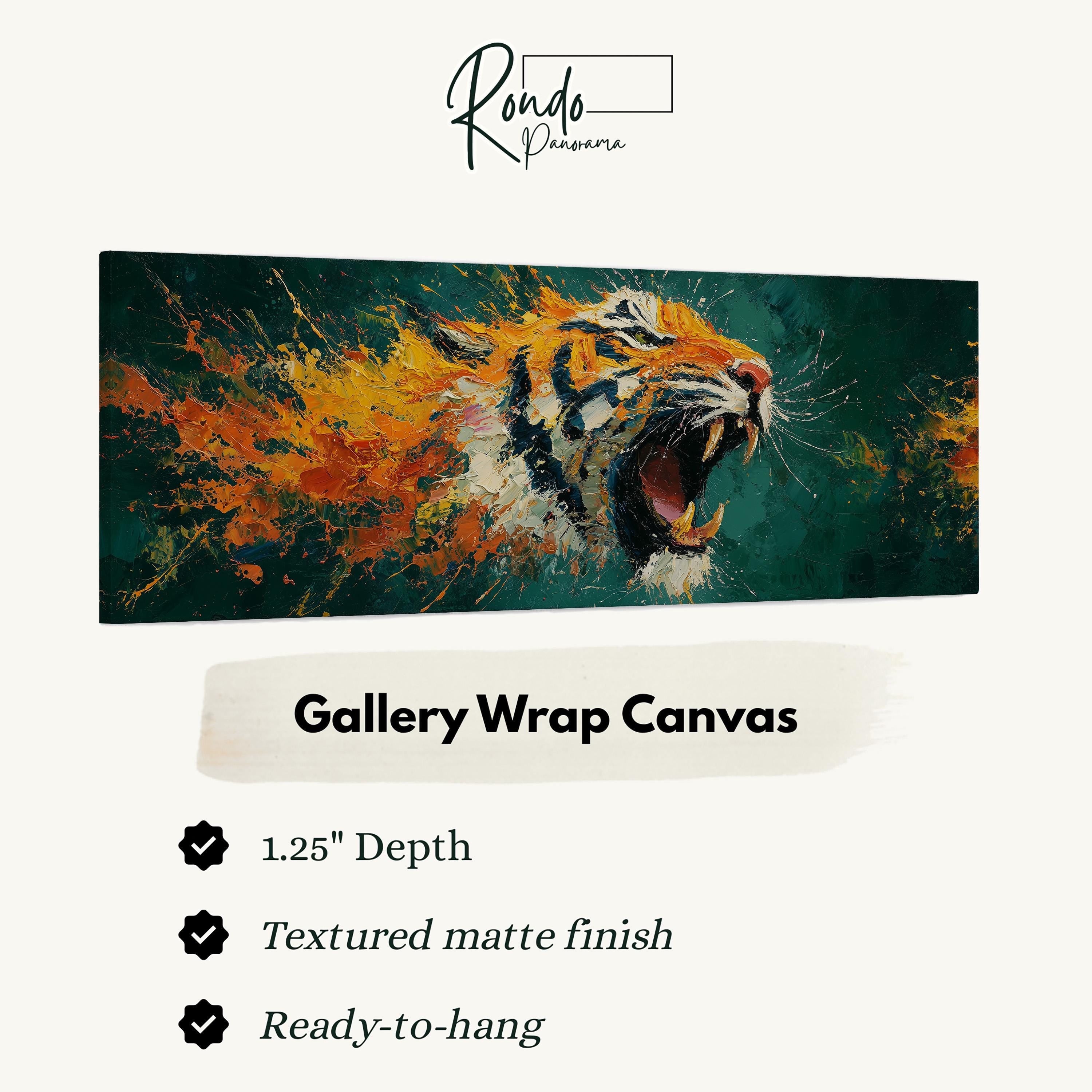 Abstract Roaring Tiger - Orange and Blue Art