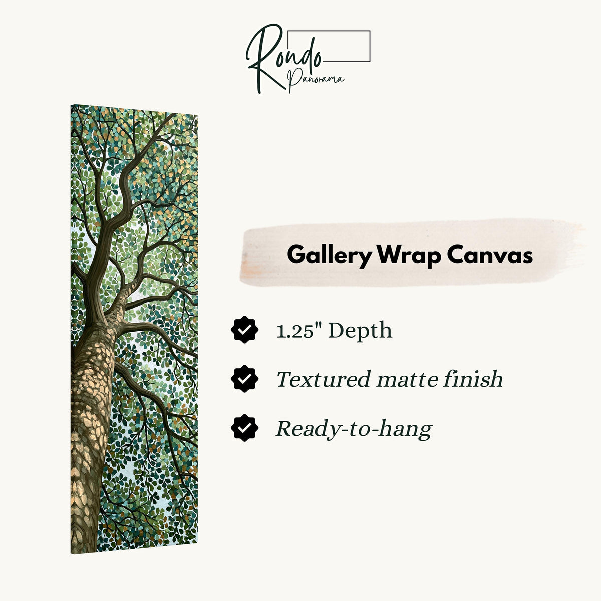 Tree canopy in a dappled mosaic style gallery wrap canvas with the image wrapped around the edges