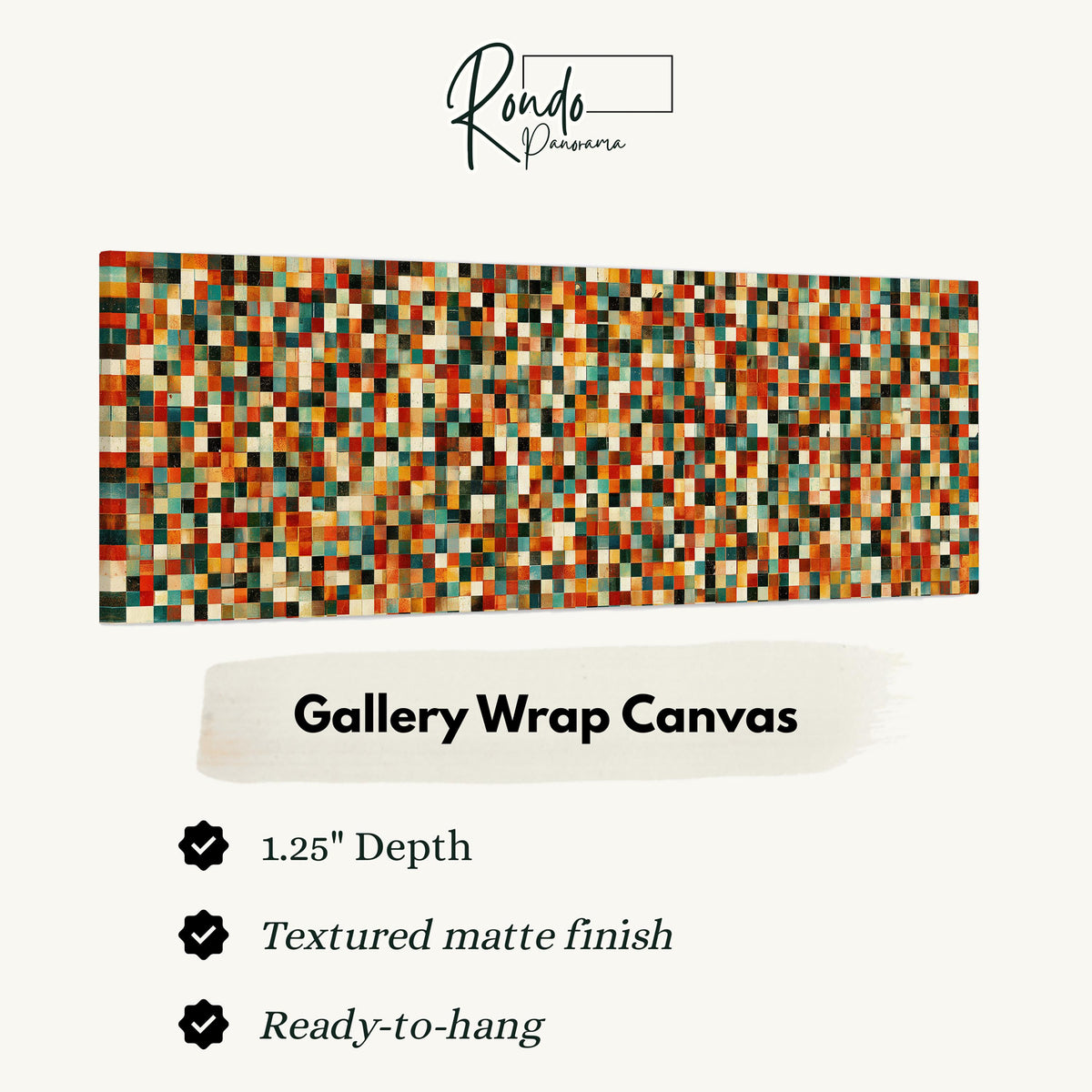 Dense autumn mosaic tiles gallery wrap canvas with the image wrapped around the edges