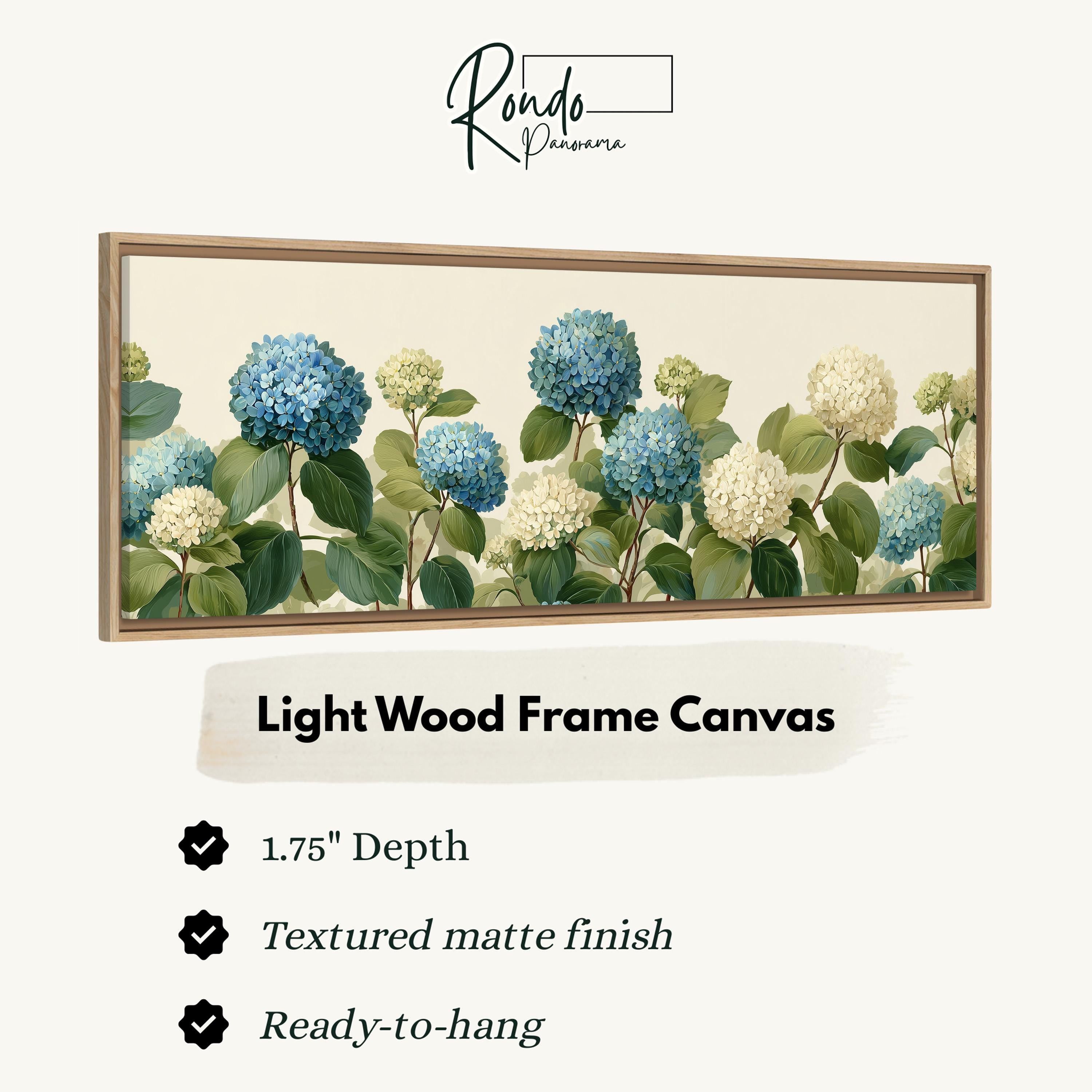 Blue Hydrangea - Wide Panoramic Floral Wall Art