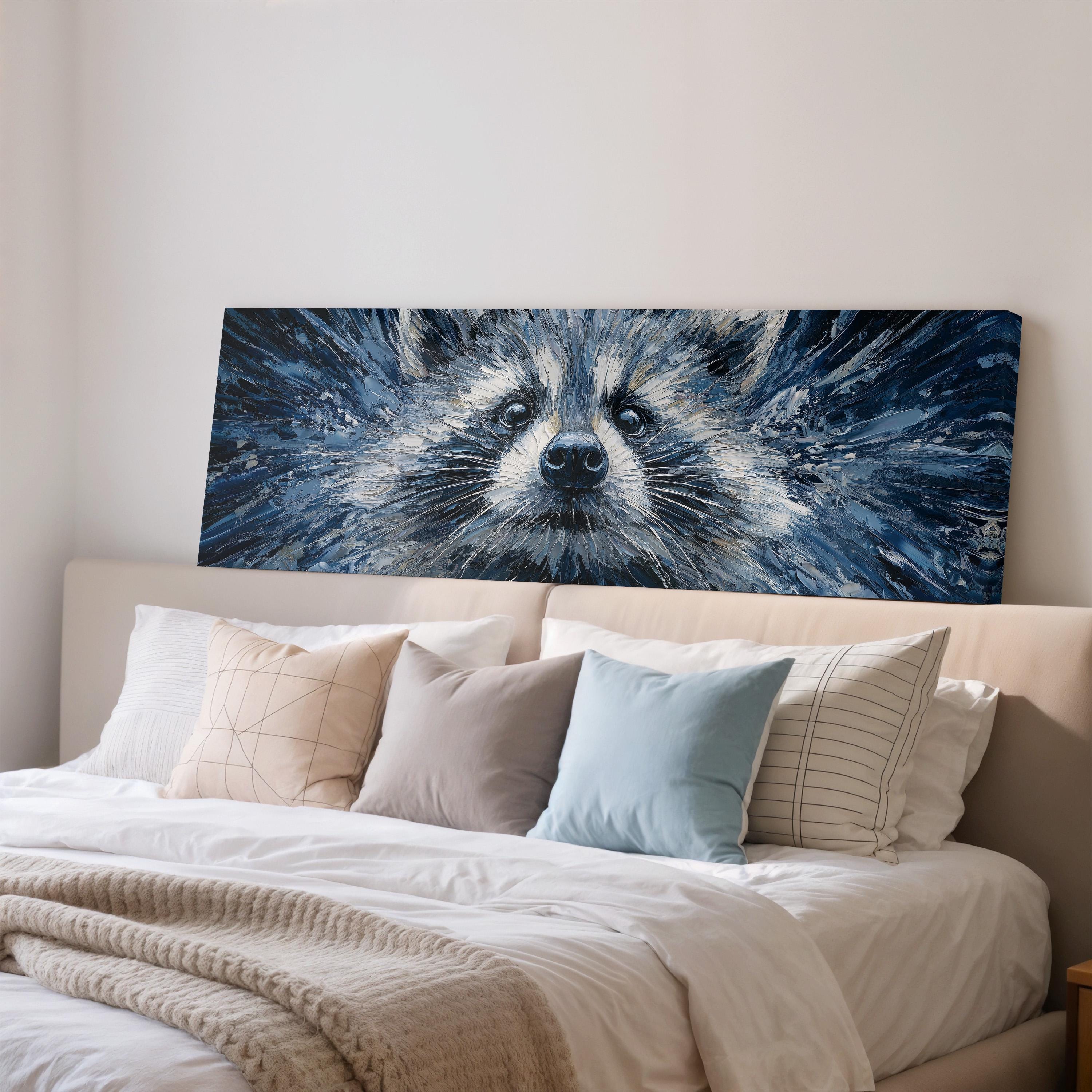 Abstract Raccoon - Wide Panoramic Canvas Art
