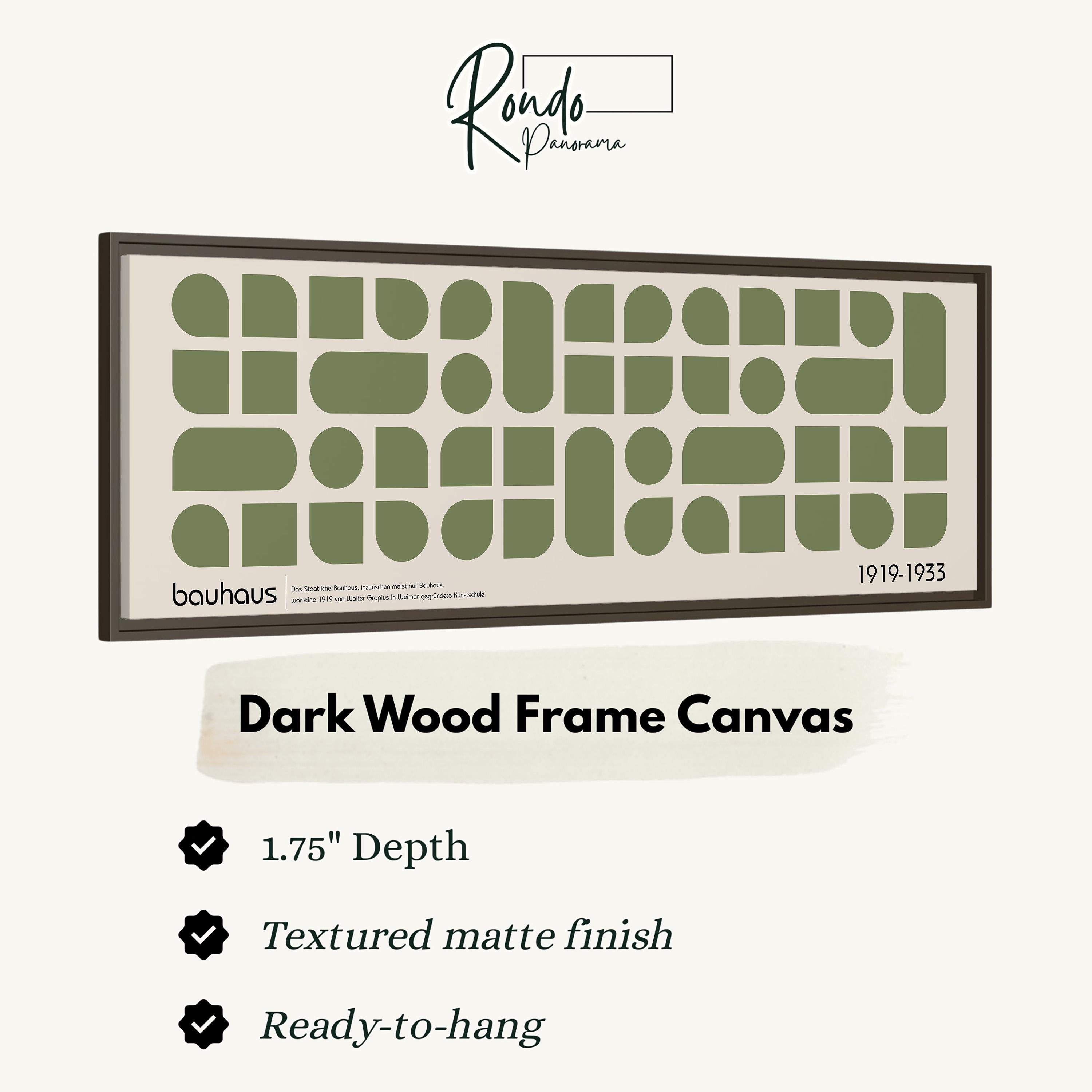 The image is a dark wood frame canvas with a textured matte finish, and it is ready to hang.