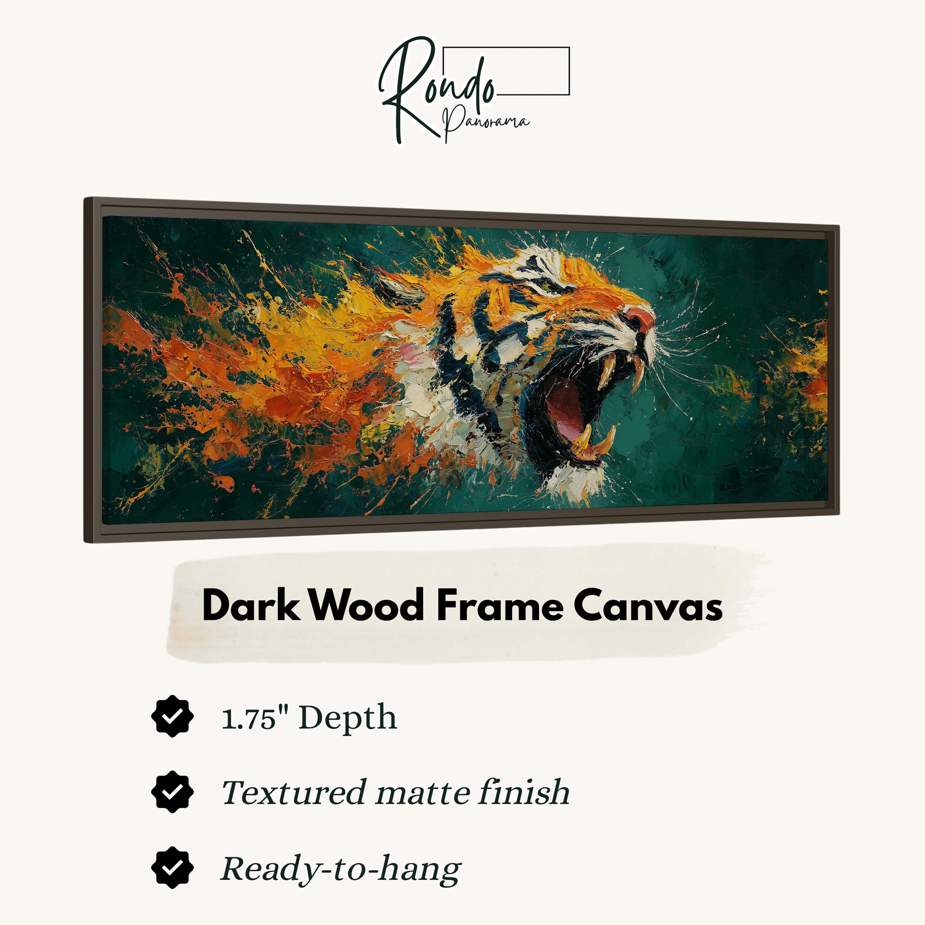 Abstract Roaring Tiger - Orange and Blue Art