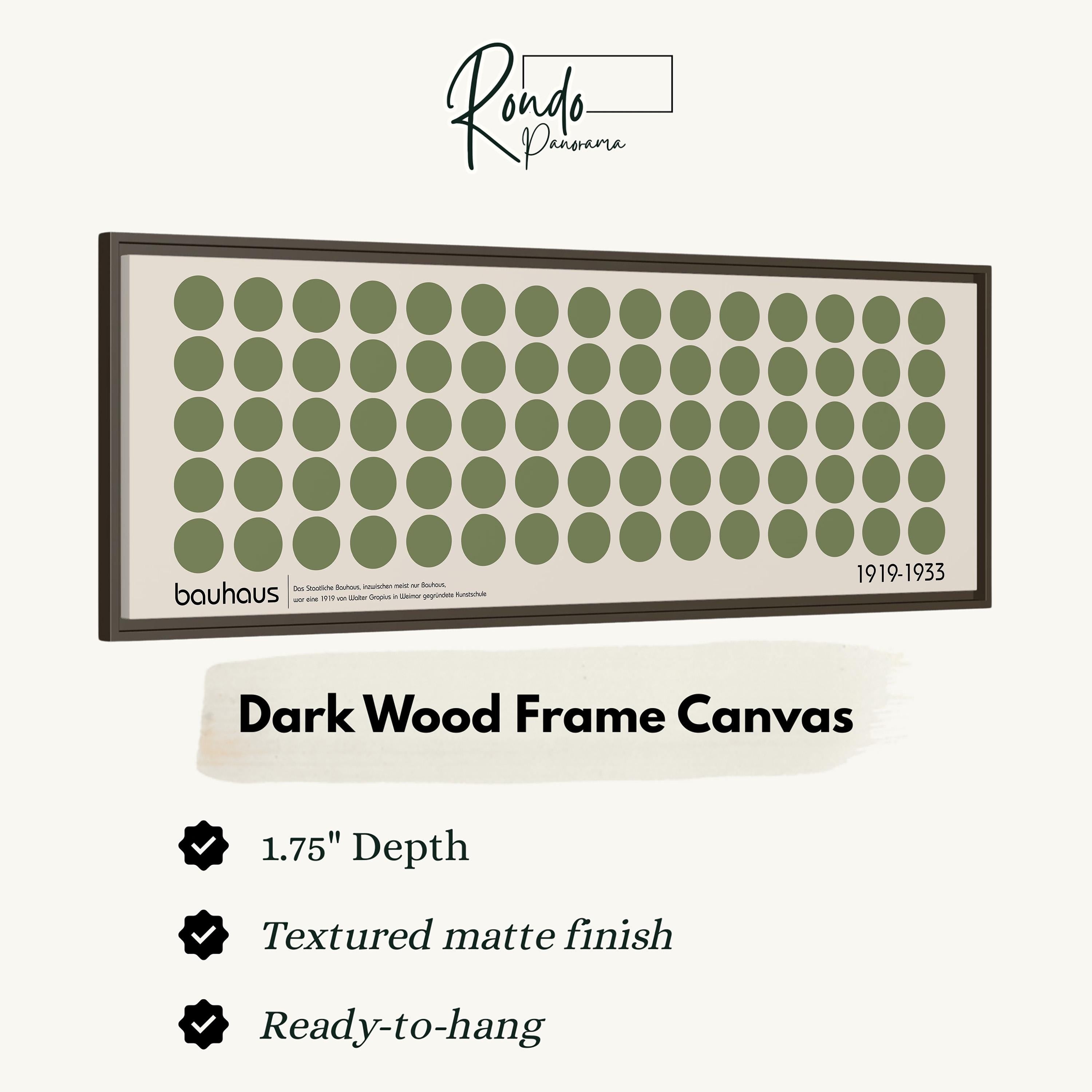 The image is a dark wood frame canvas with a textured matte finish, and it is ready to hang.