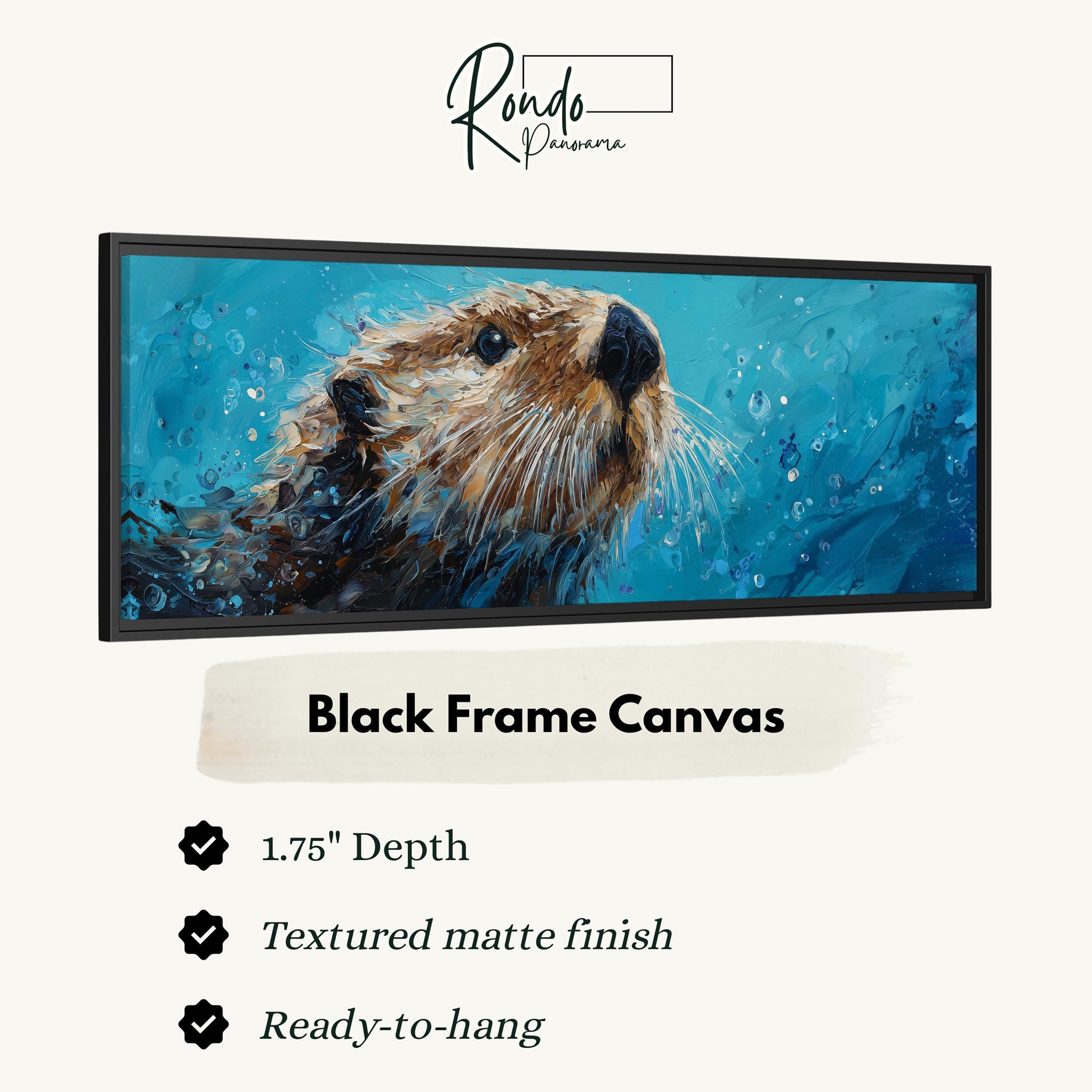 Abstract Sea Otter - Wide Panoramic Canvas