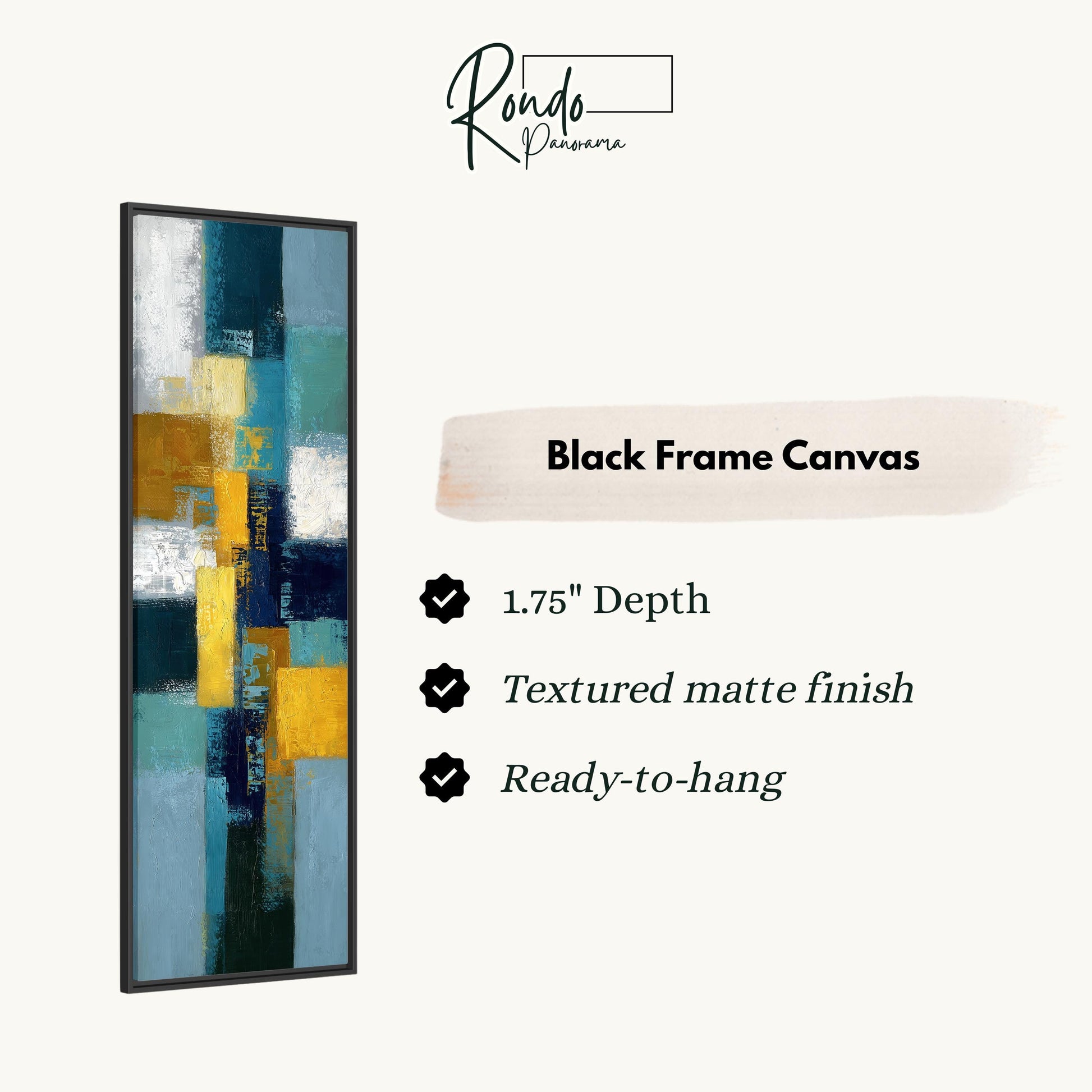 The image is a black frame canvas with a textured matte finish, measuring 1.75" in depth and ready to hang.