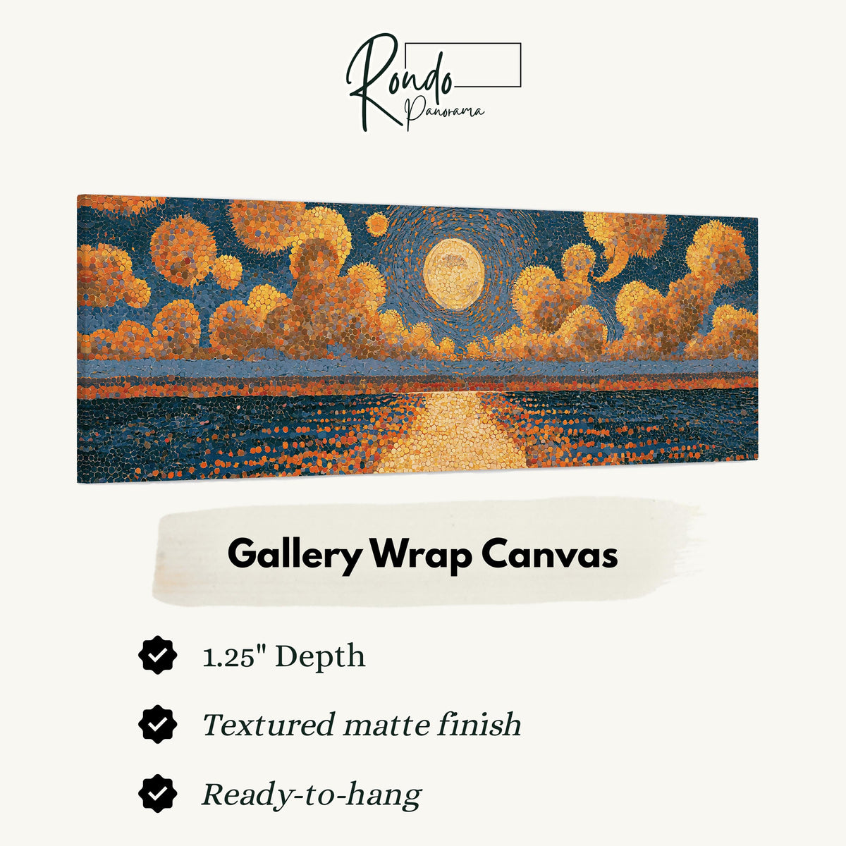 Golden sunset over a lake gallery wrap canvas with the image wrapped around the edges