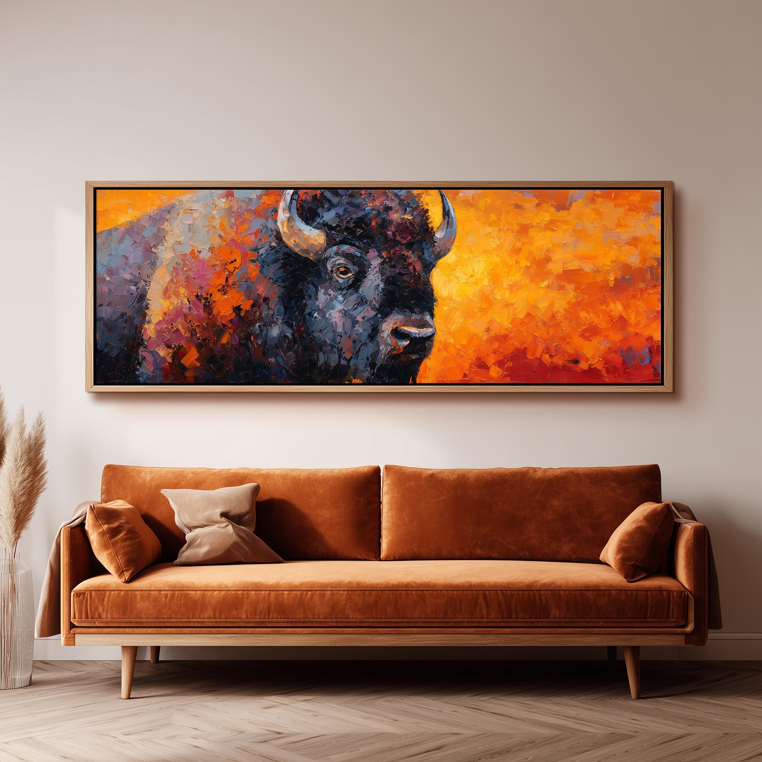 Abstract Bison - Wide Panoramic Canvas