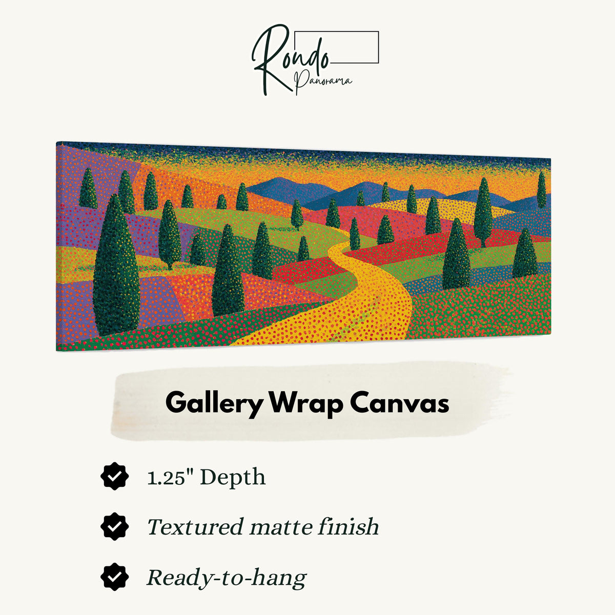 Cypress valley with a winding road gallery wrap canvas with the image wrapped around the edges