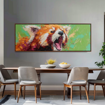 Abstract Red Panda - Wide Panoramic Canvas Art