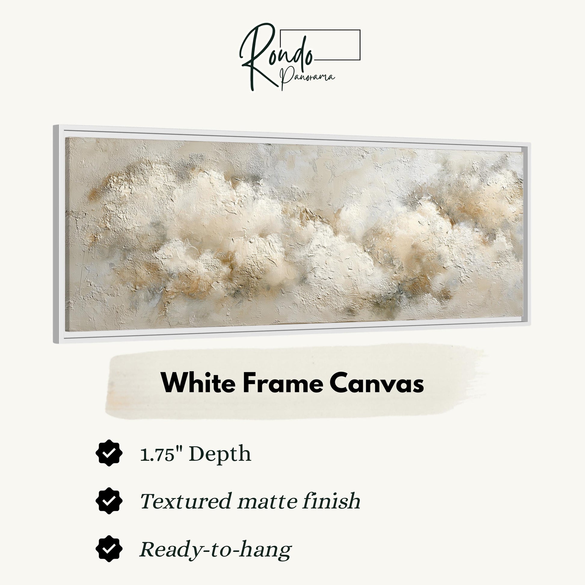 The image is a white frame canvas with a textured matte finish, and it is ready to hang.
