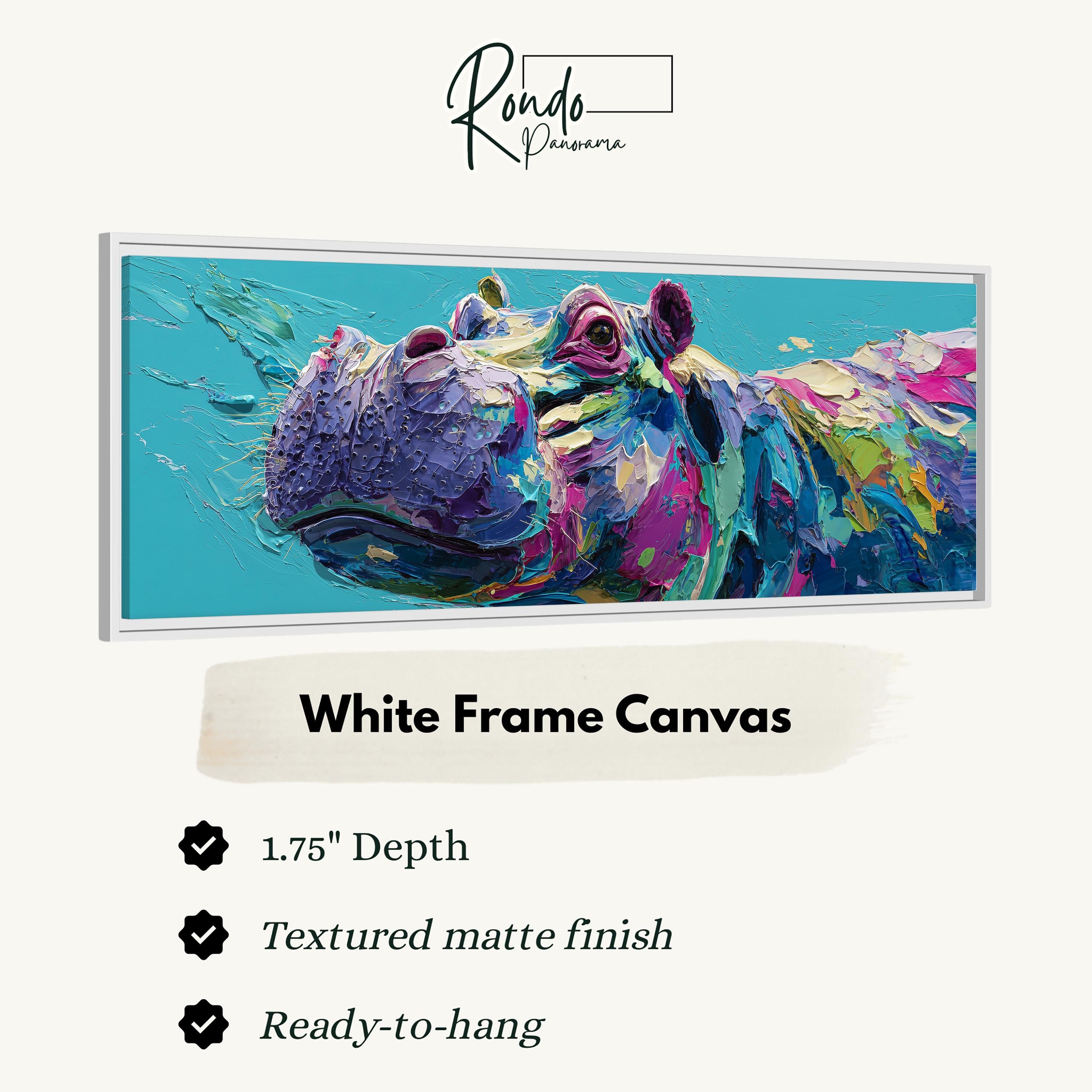Abstract Hippo - Wide Panoramic Canvas
