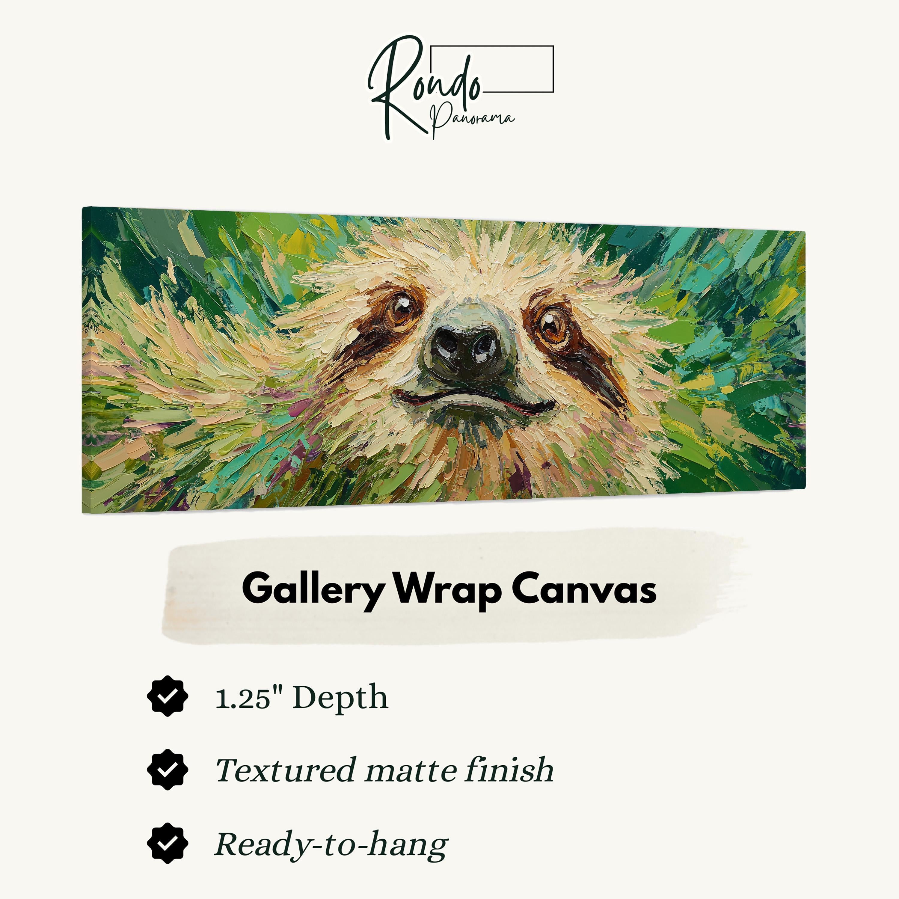 Happy Sloth - Wide Panoramic Canvas
