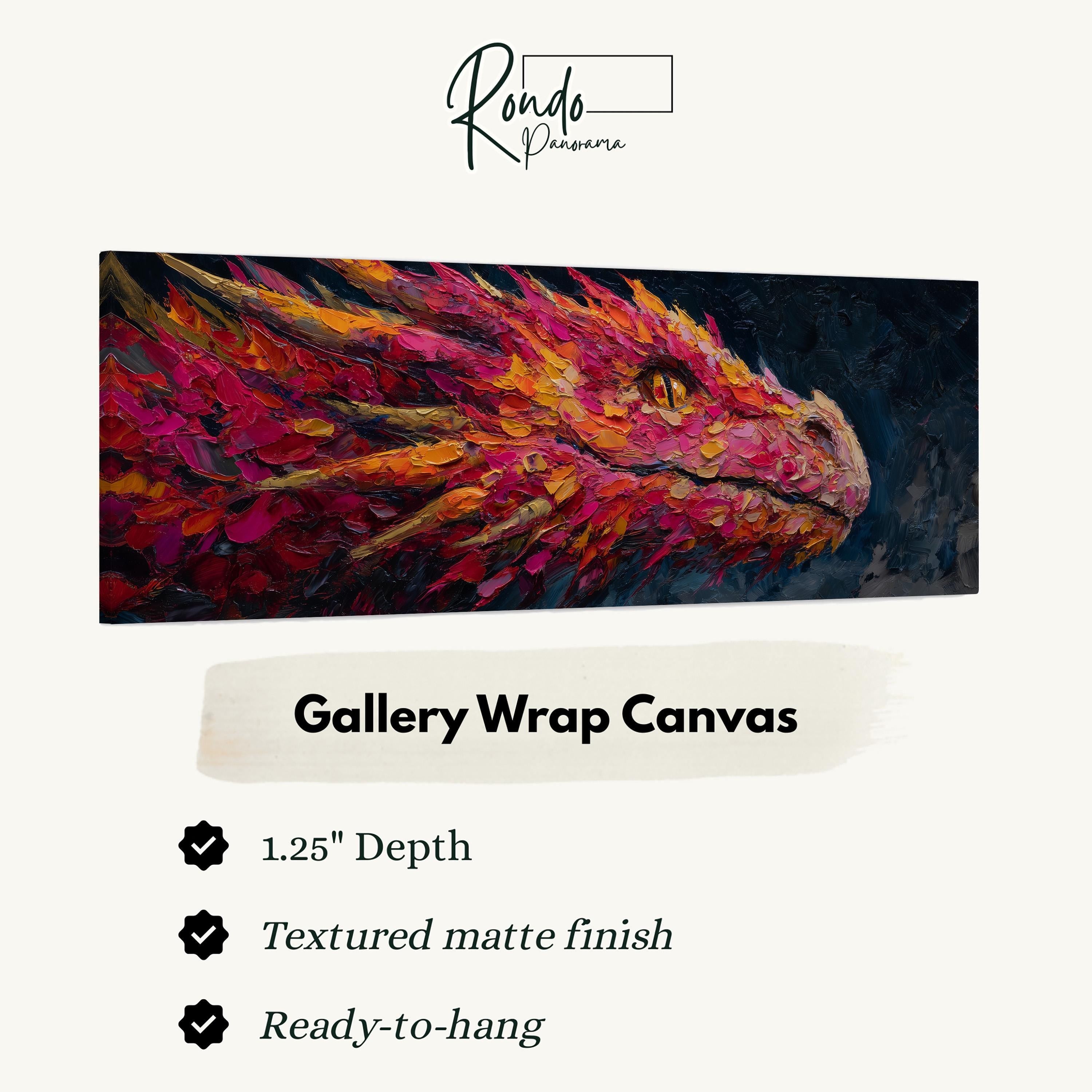 Abstract Dragon - Wide Panoramic Canvas