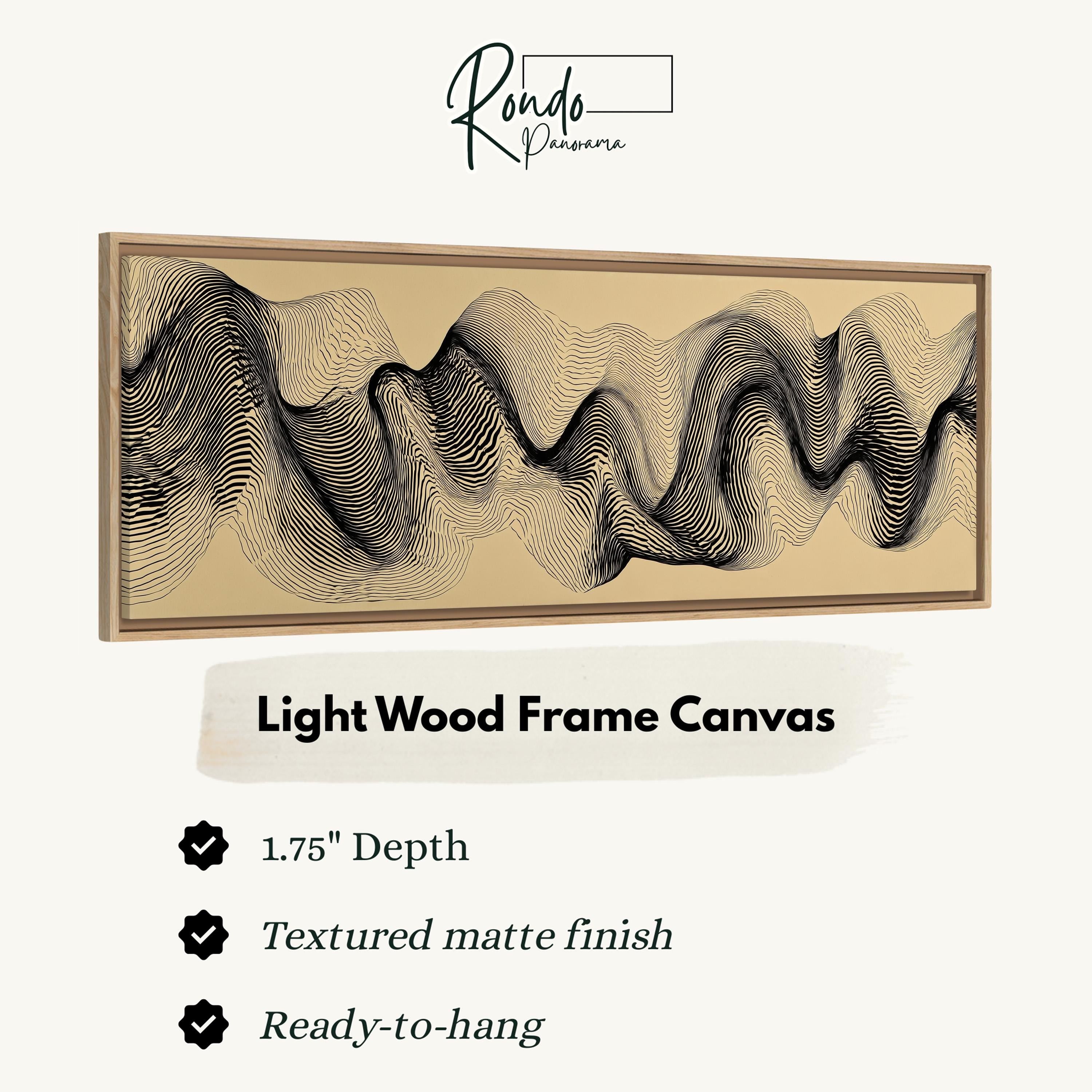 a light wood frame canvas with a textured matte finish, 1.75" depth, and ready-to-hang.