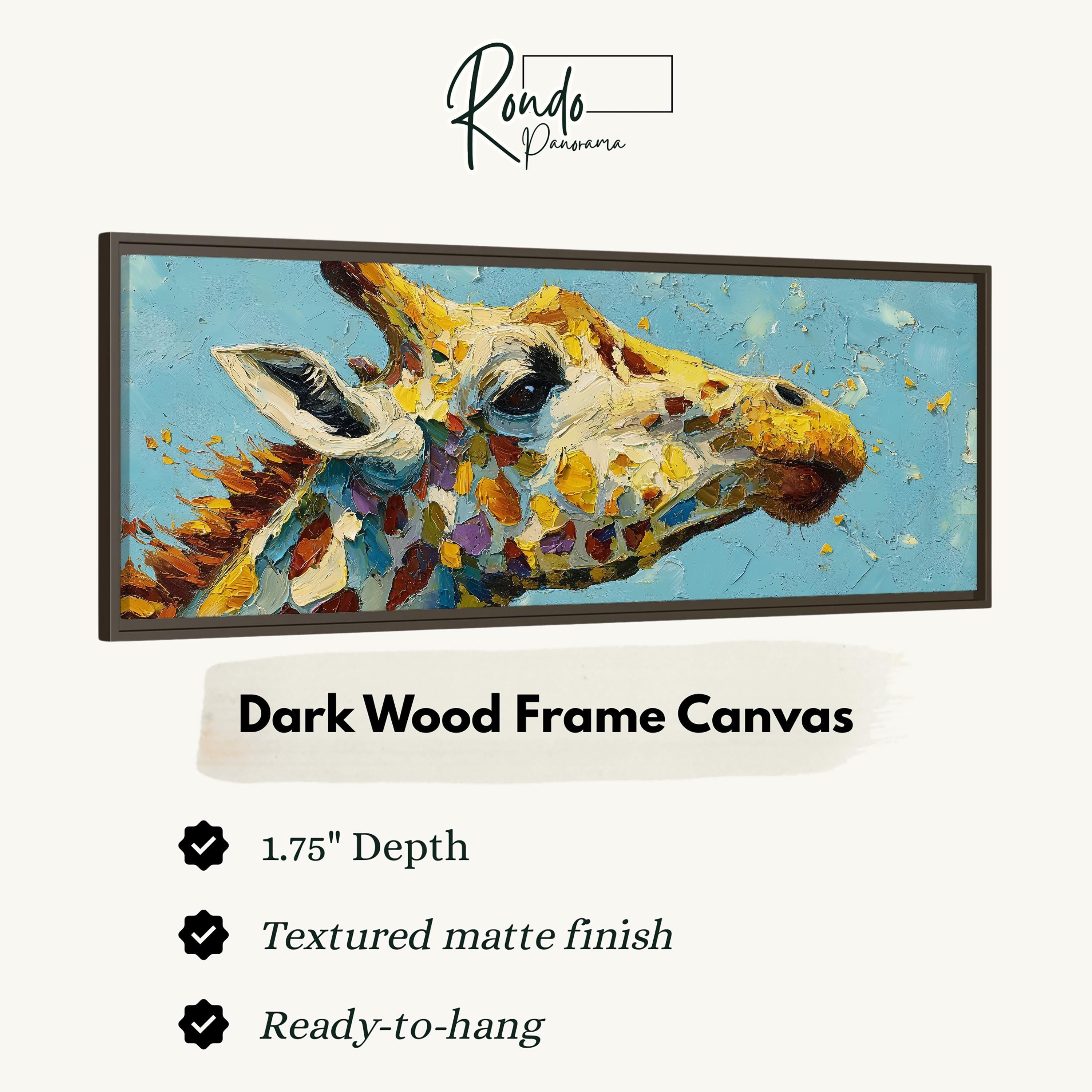 Abstract Giraffe - Wide Panoramic Canvas