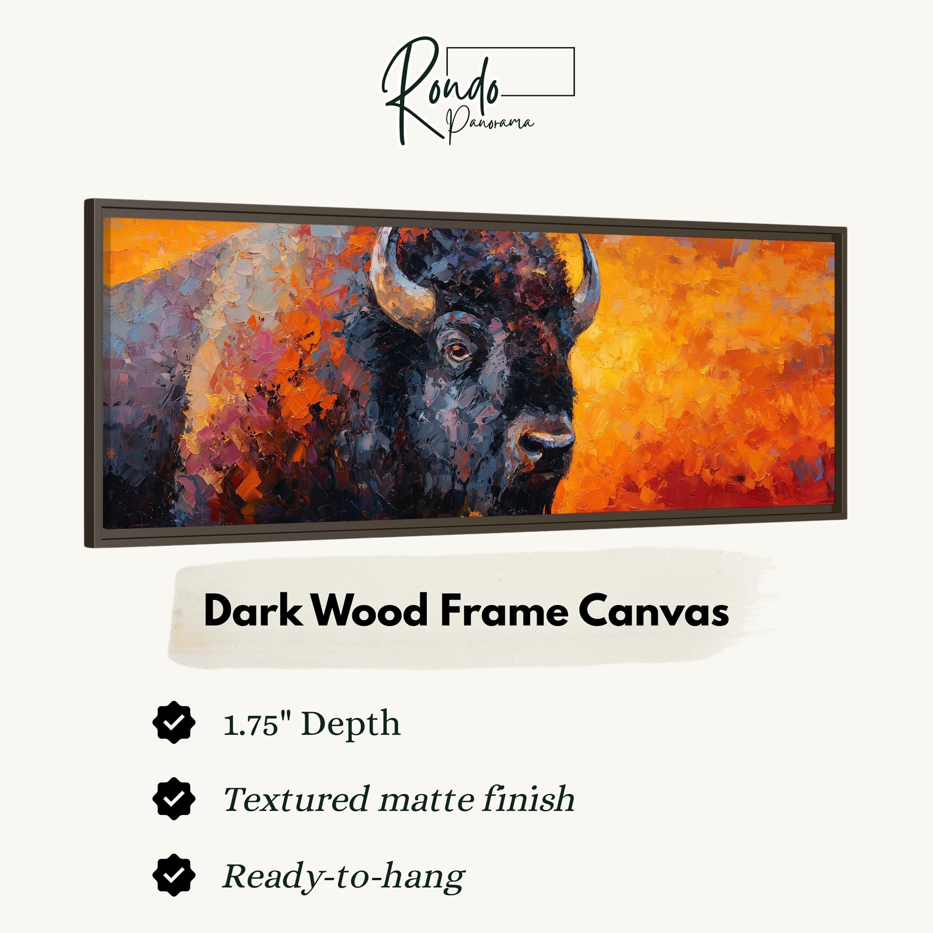 Abstract Bison - Wide Panoramic Canvas