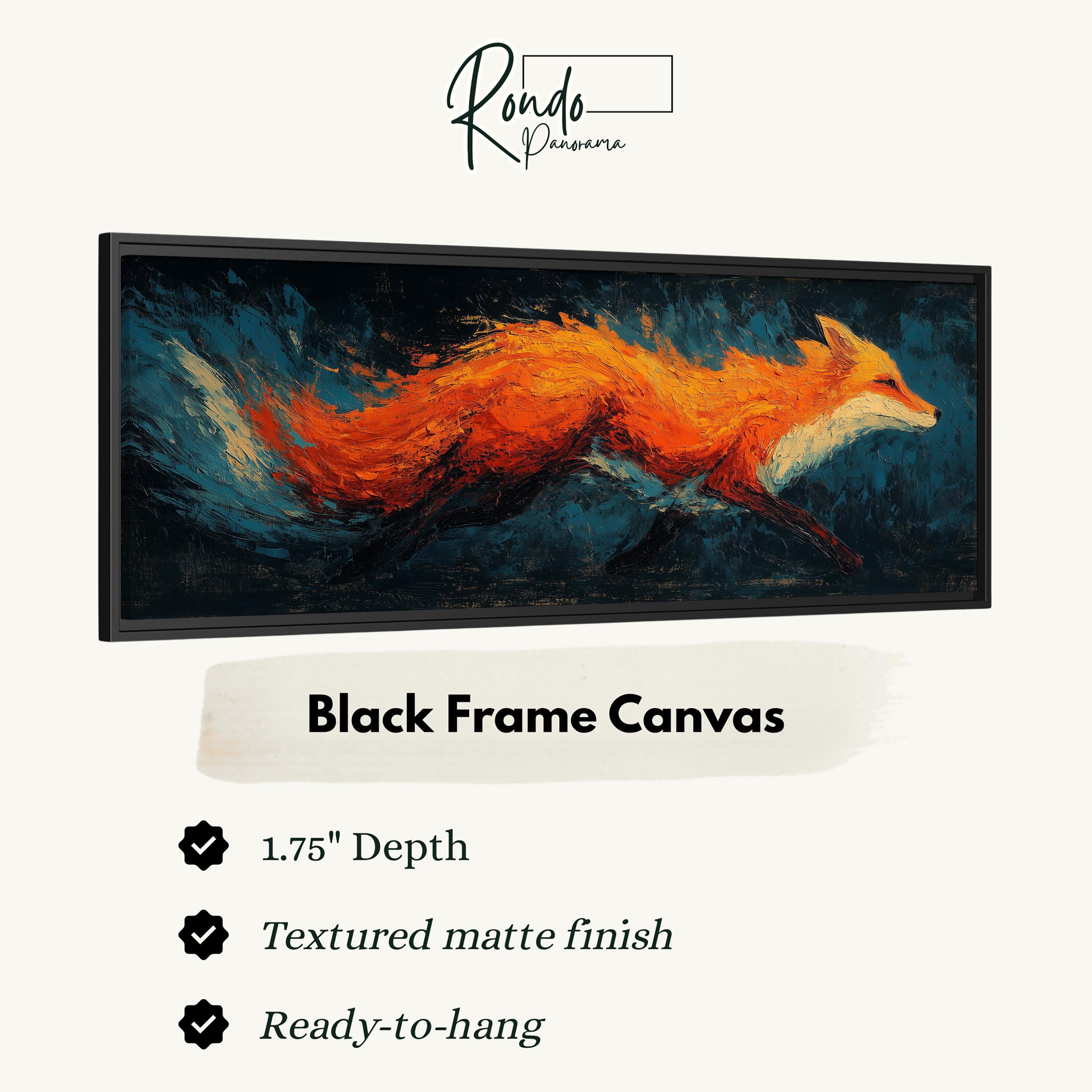 Abstract Fox Art - Wide Panoramic Canvas
