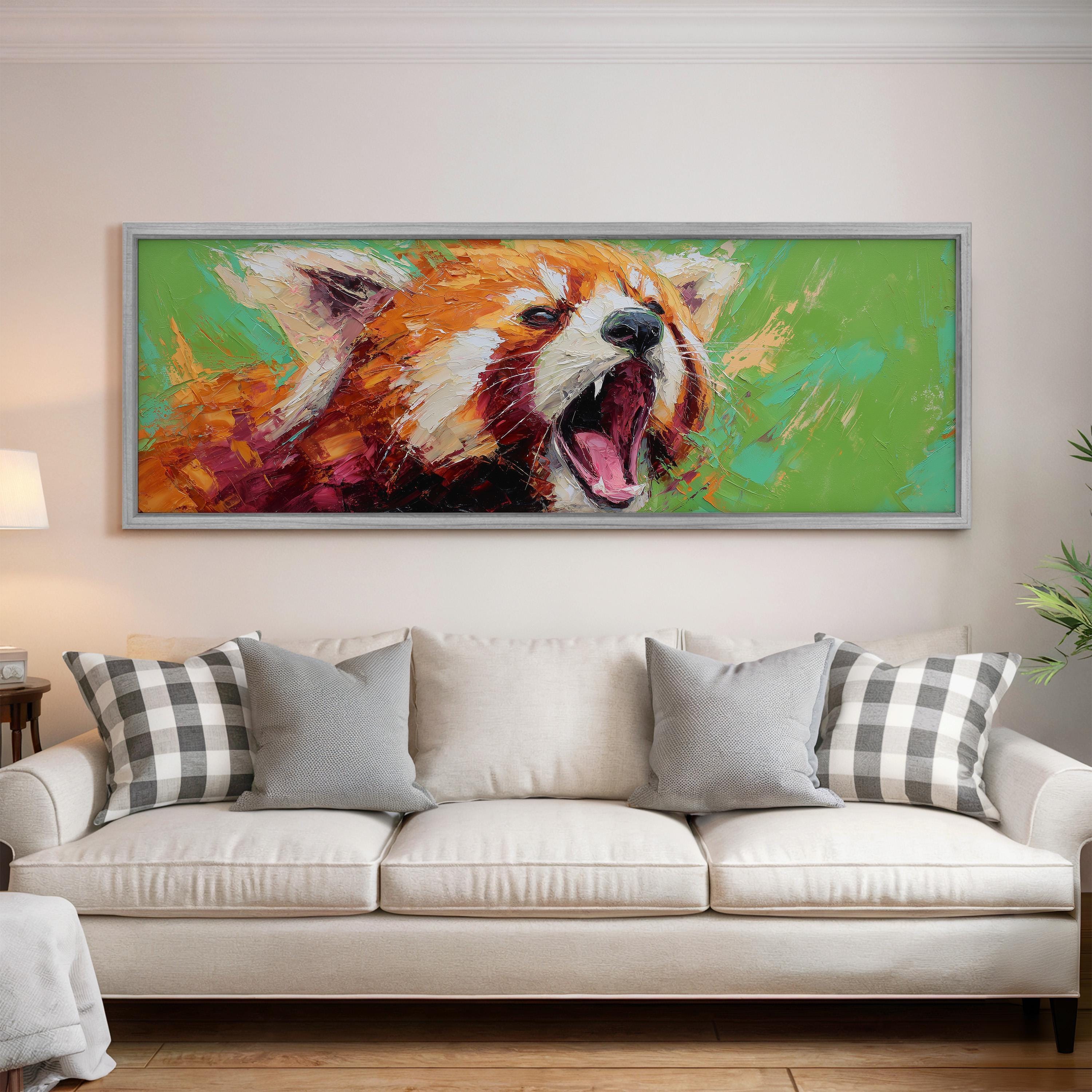 Abstract Red Panda - Wide Panoramic Canvas Art