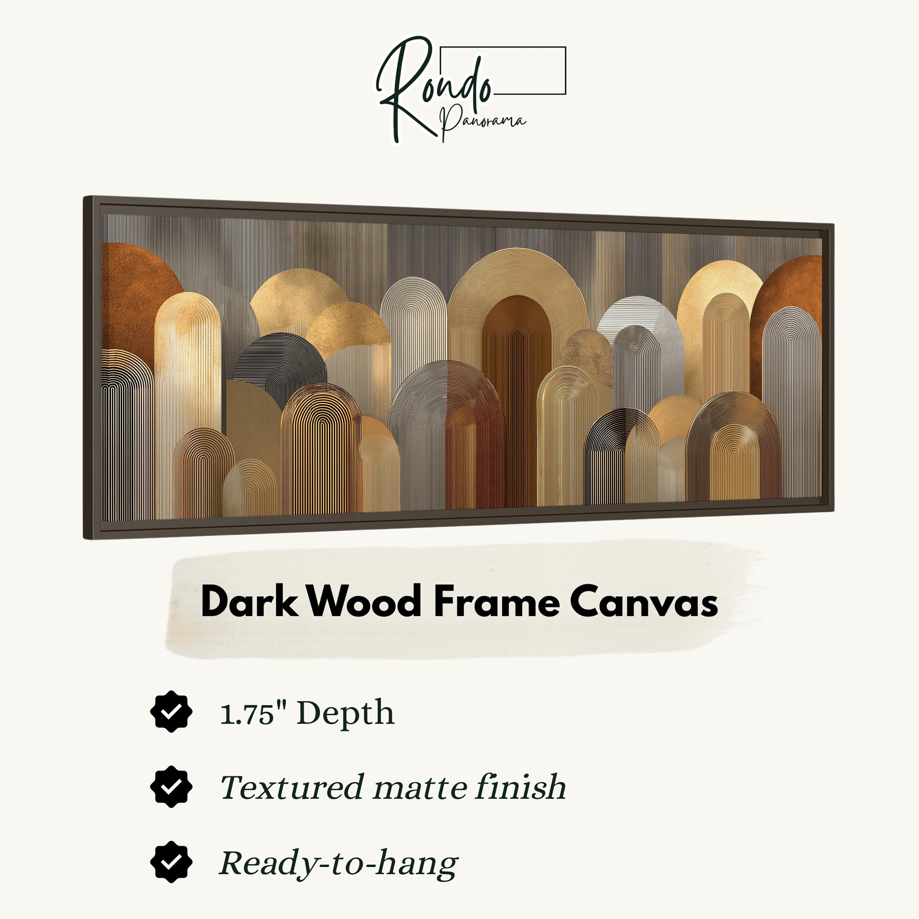 The image is a framed artwork featuring a dark wood frame with a textured matte finish. The artwork is 1.75" deep and ready to hang.