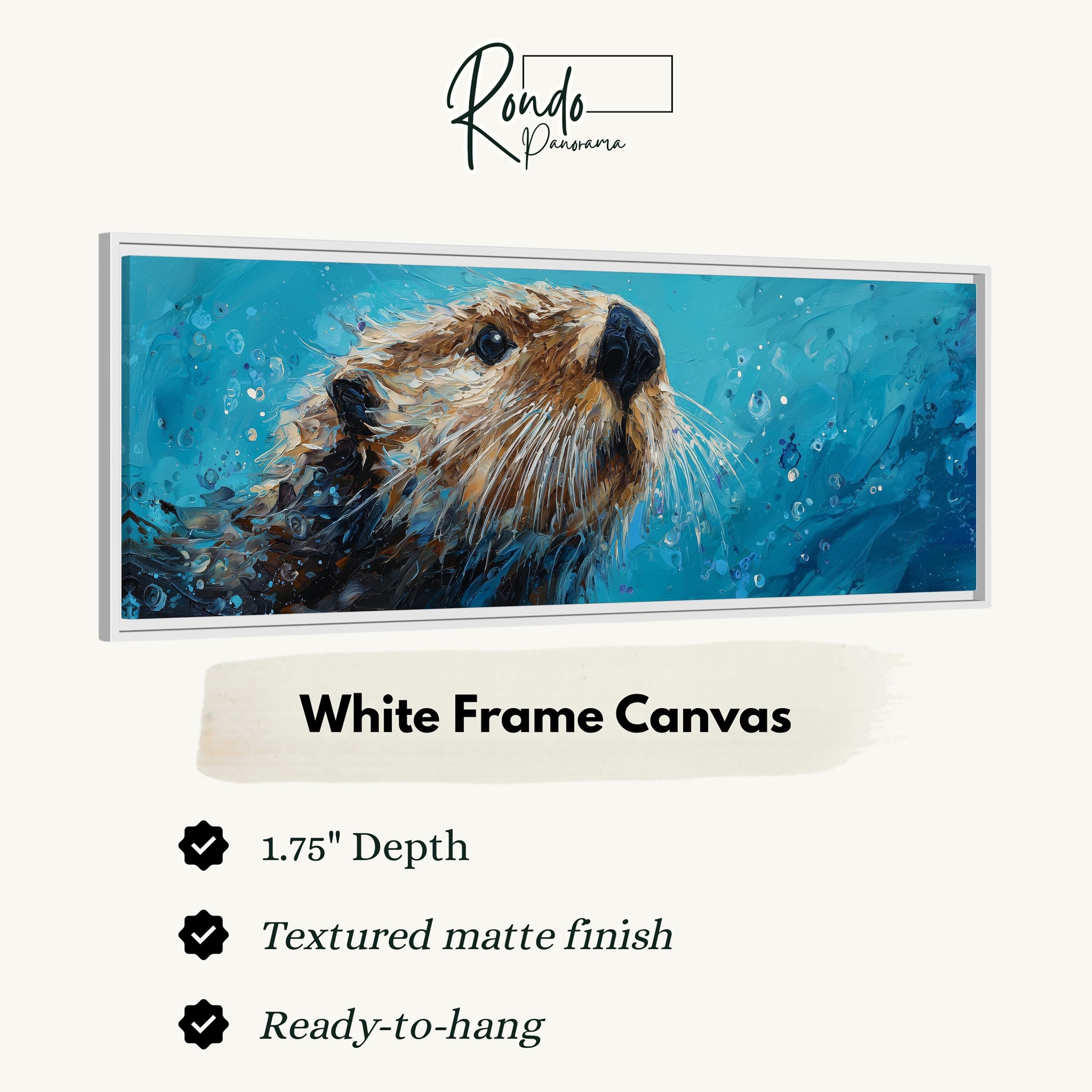 Abstract Sea Otter - Wide Panoramic Canvas
