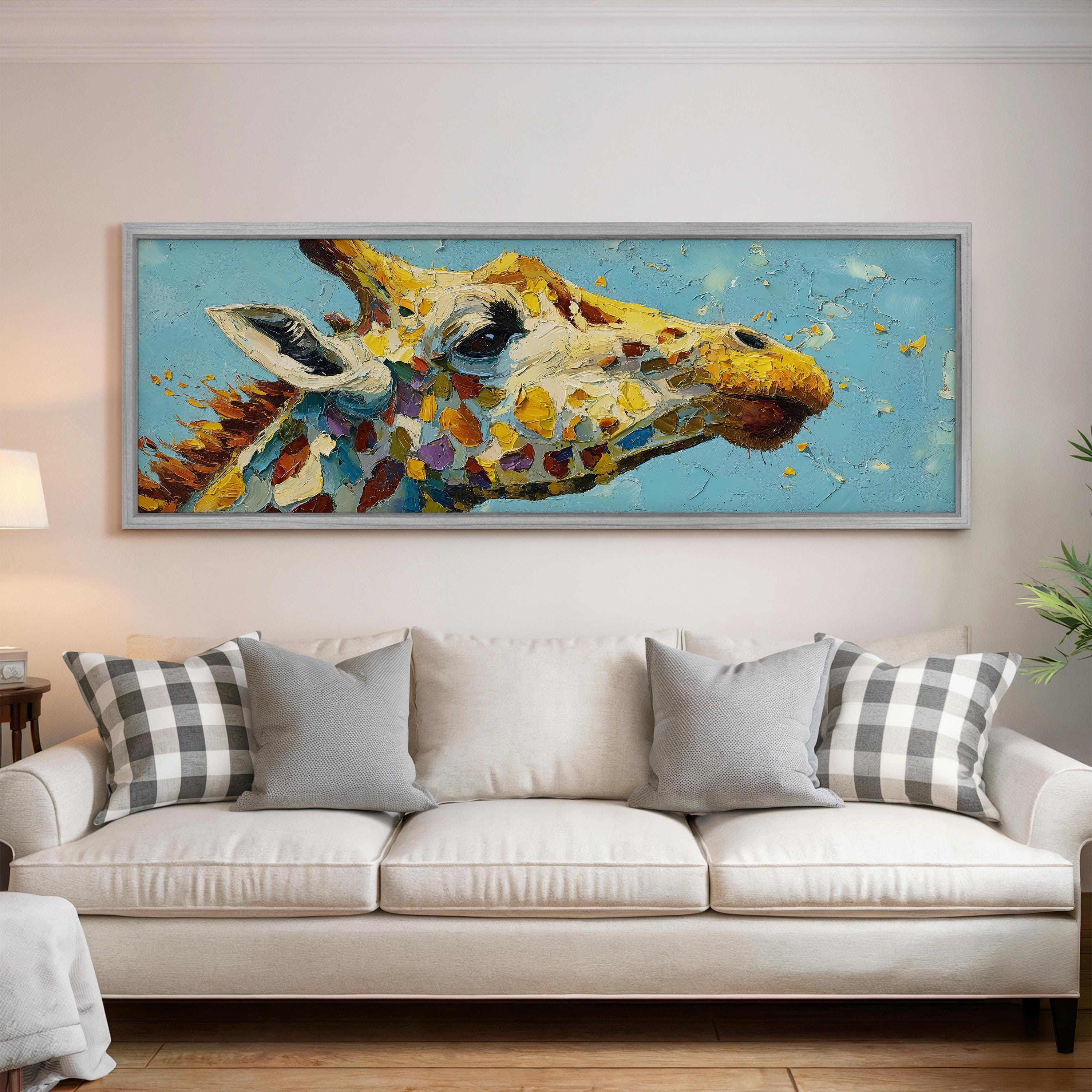 Abstract Giraffe - Wide Panoramic Canvas