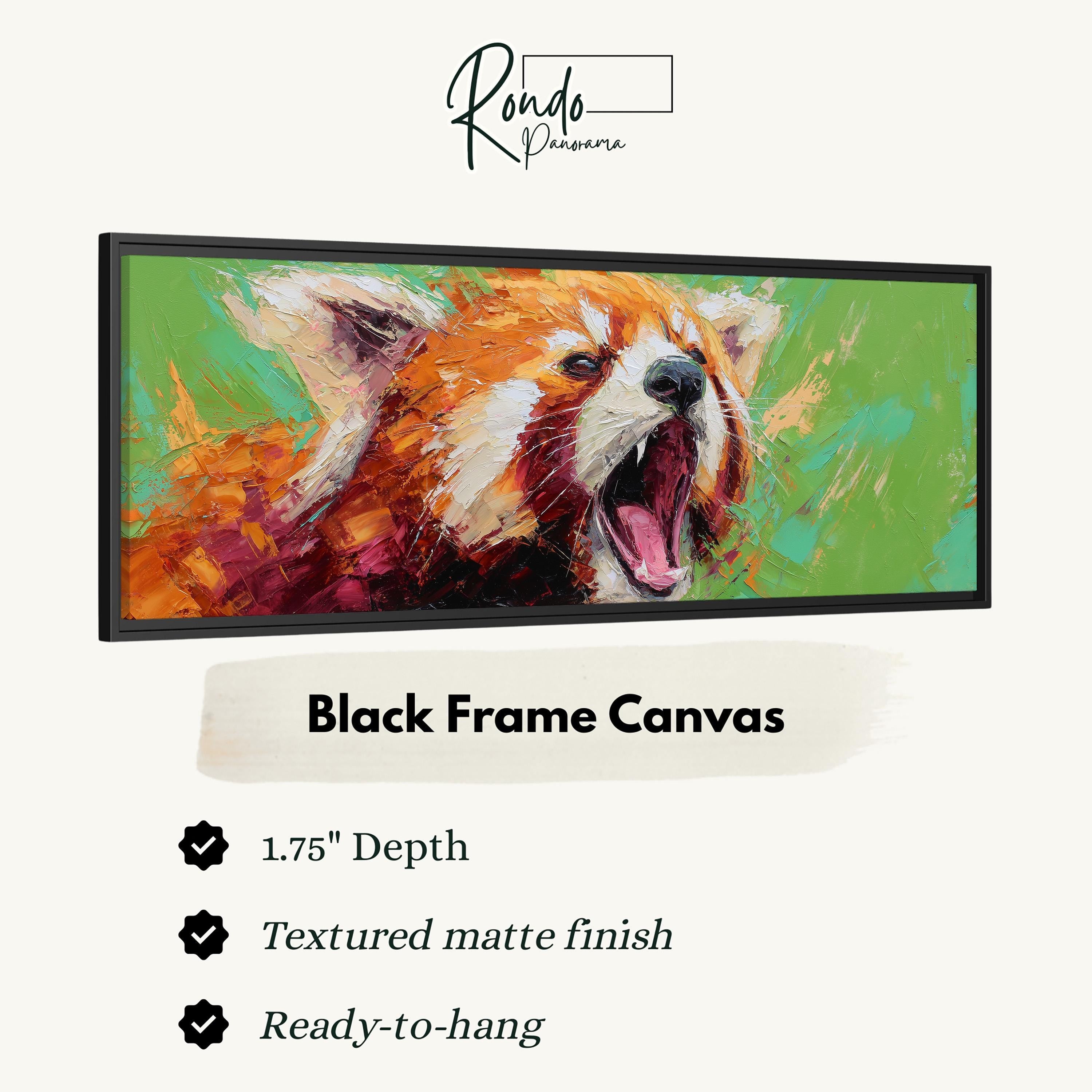 Abstract Red Panda - Wide Panoramic Canvas Art