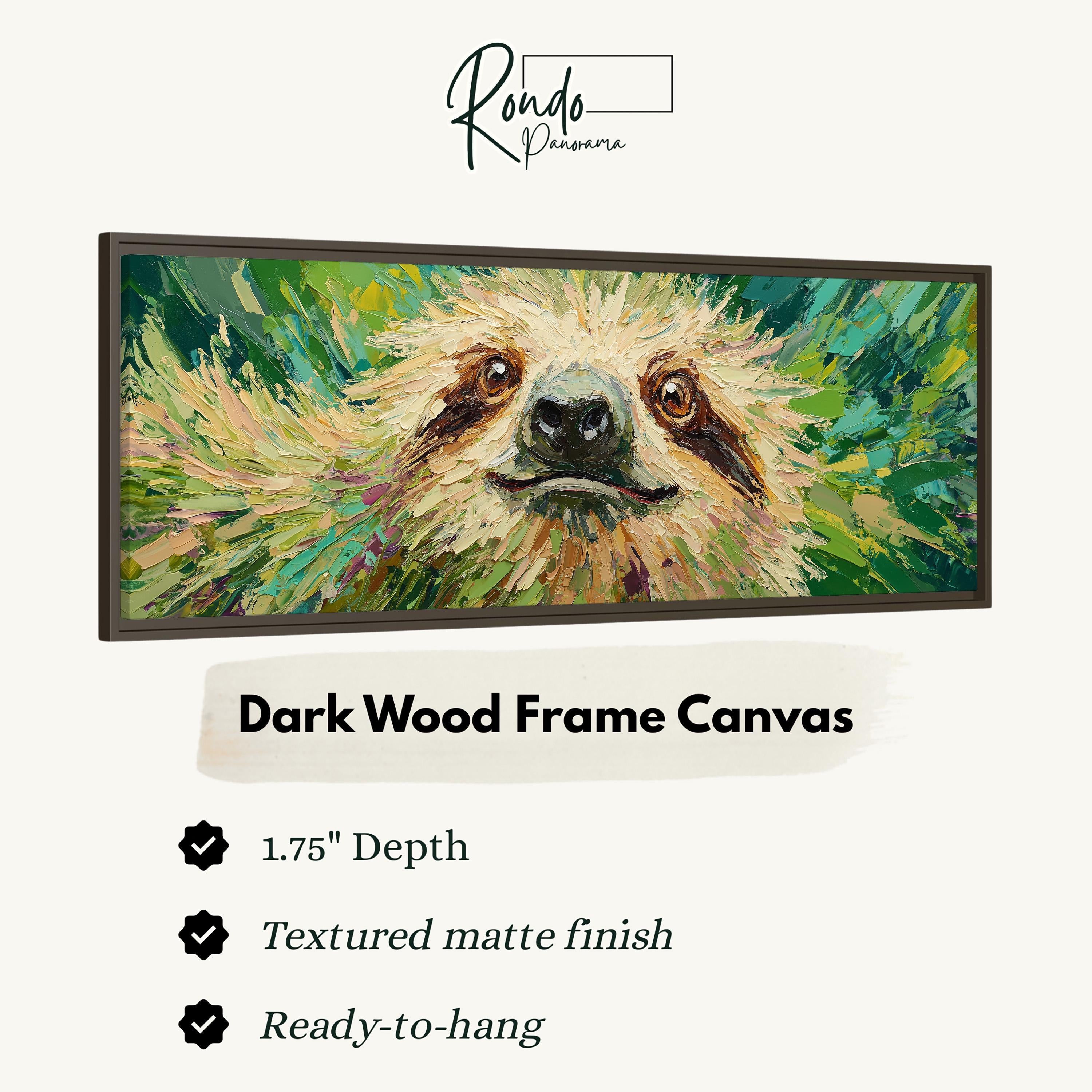 Happy Sloth - Wide Panoramic Canvas