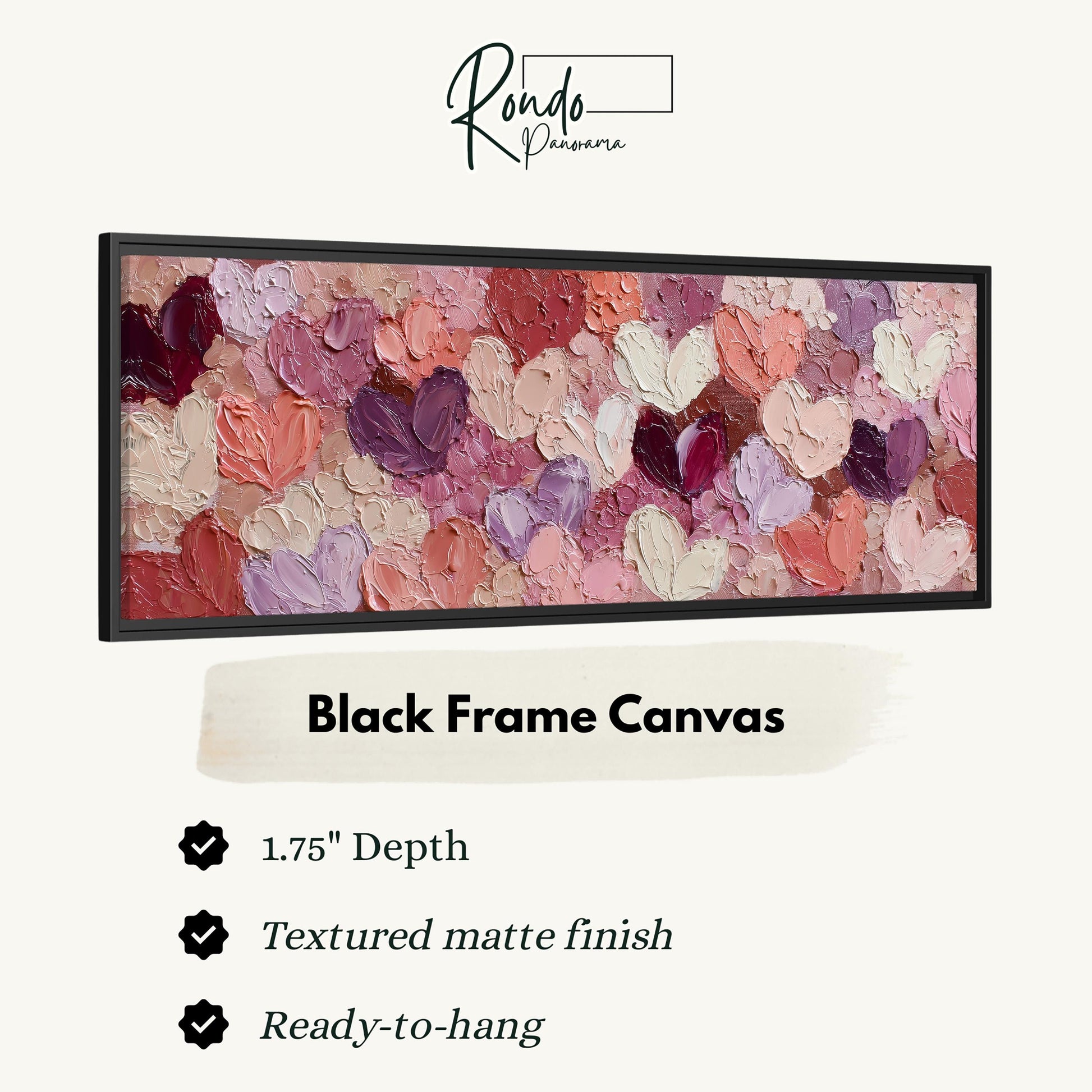 The image is a black frame canvas with a textured matte finish, and it is ready to hang.