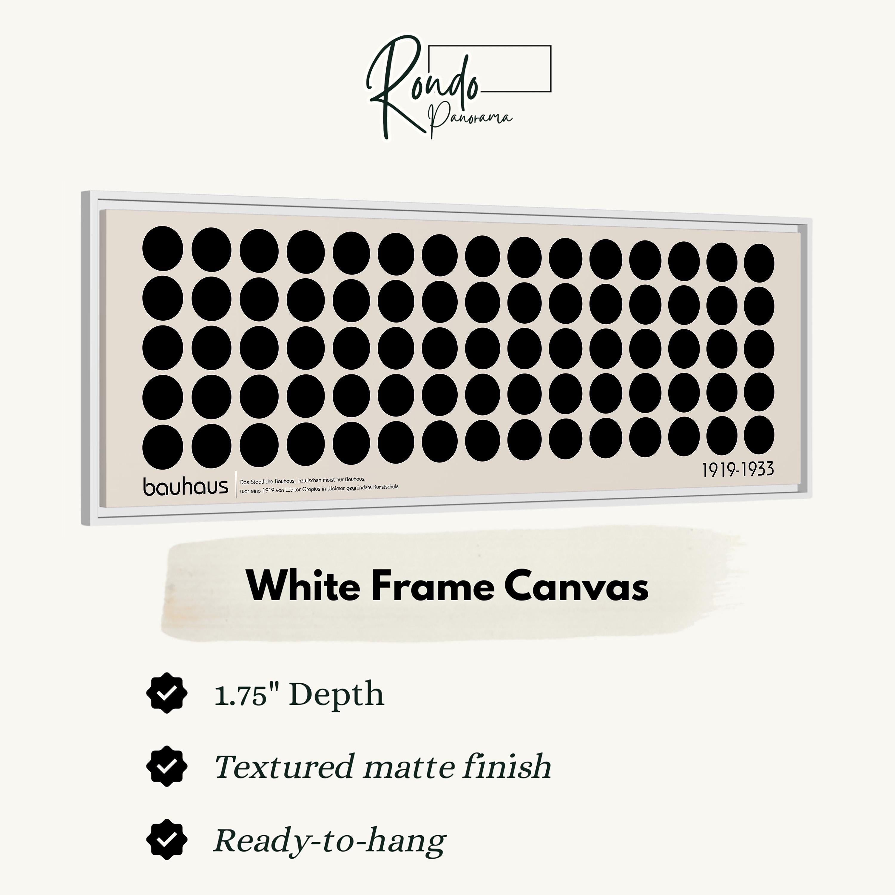 The image is a white frame canvas with a repeating pattern of black circles.