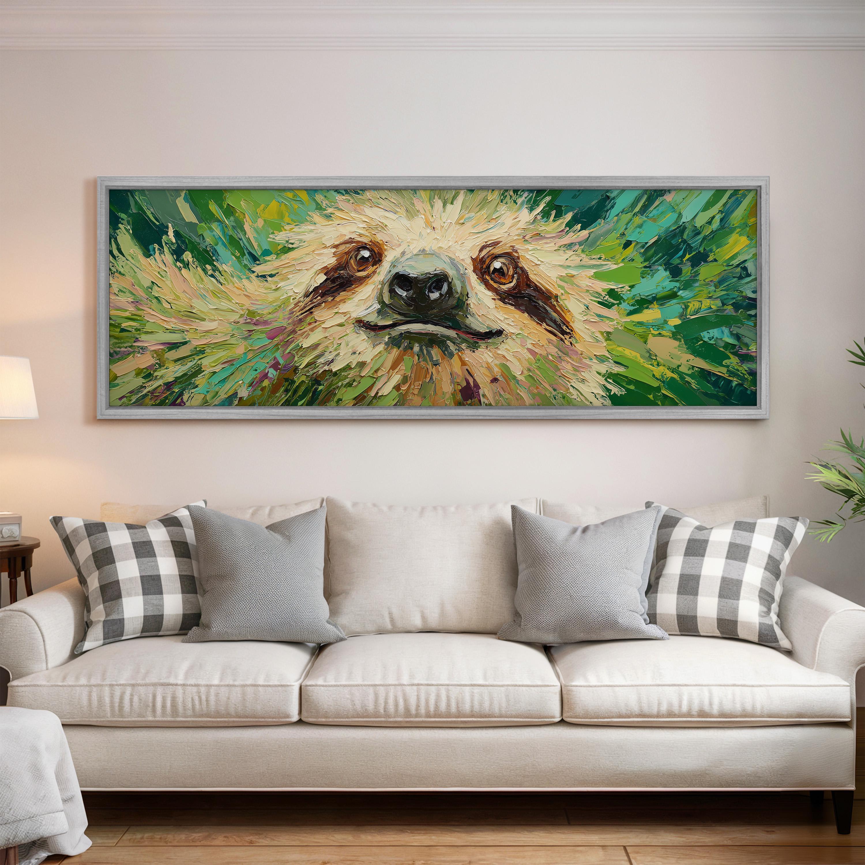 Happy Sloth - Wide Panoramic Canvas