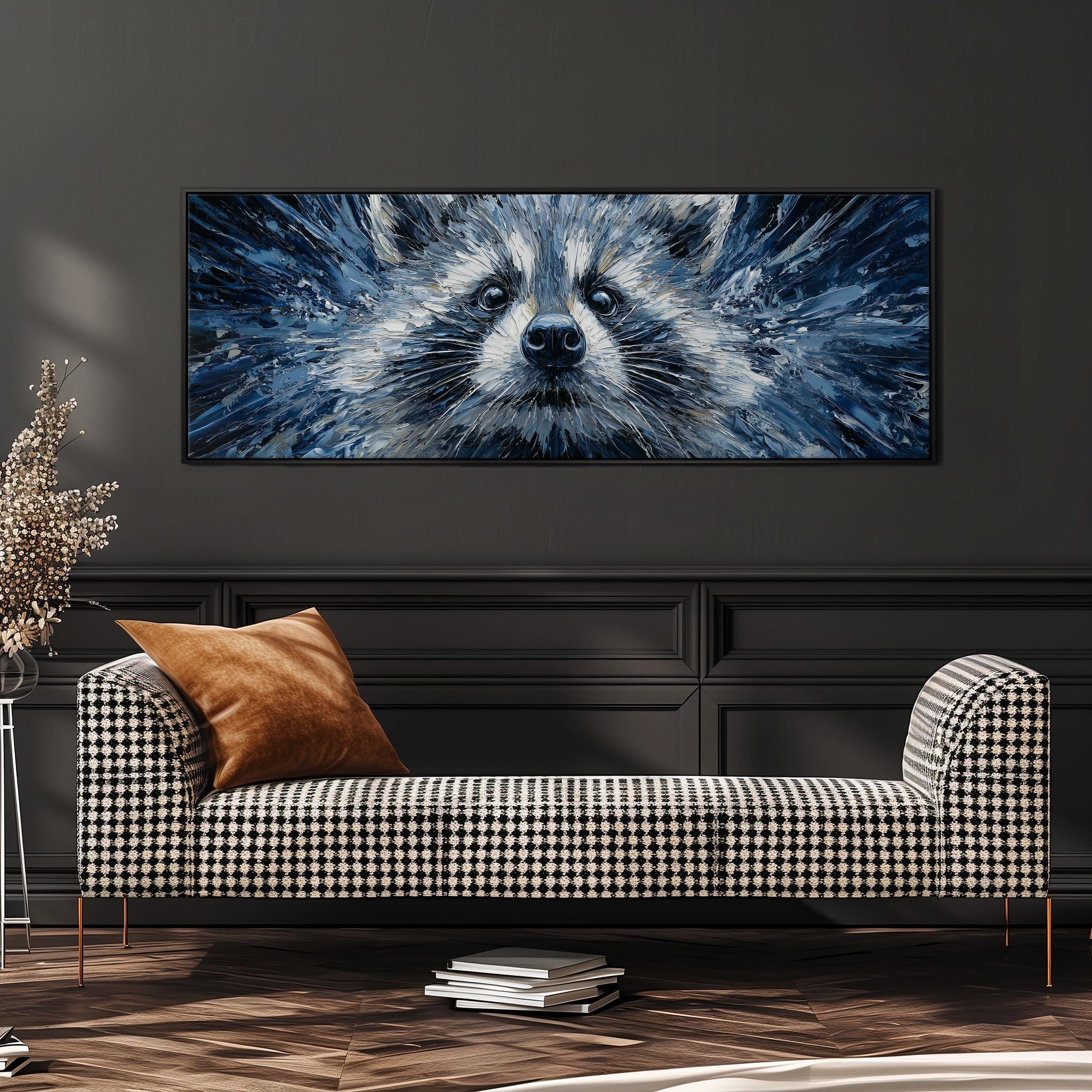 Abstract Raccoon - Wide Panoramic Canvas Art
